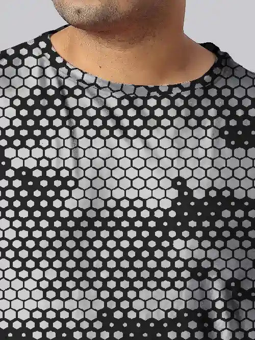 Camouflage Grey Digital Printed Plus Size T-shirt