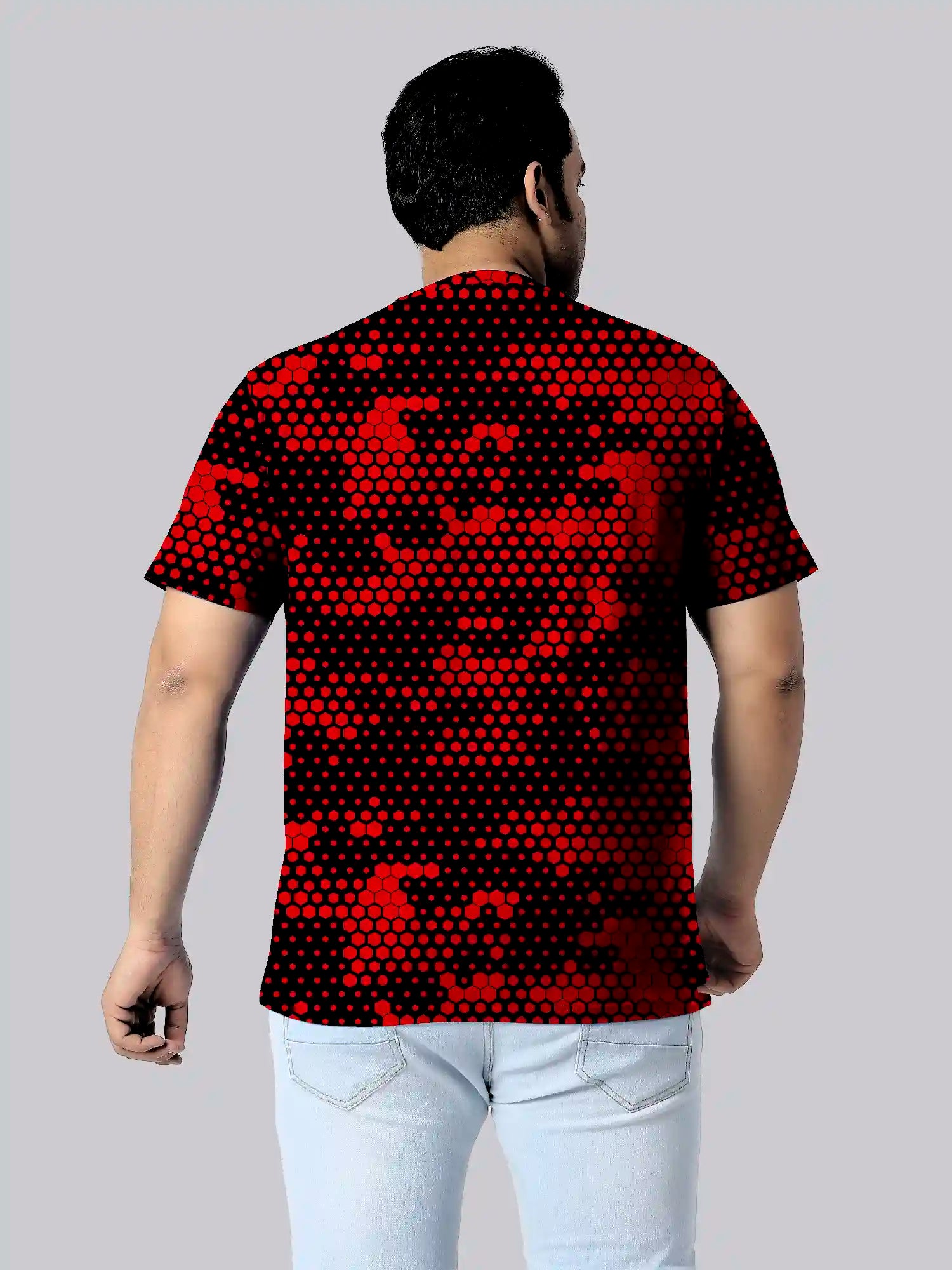 Camouflage Red Digital Printed Plus Size T-shirt