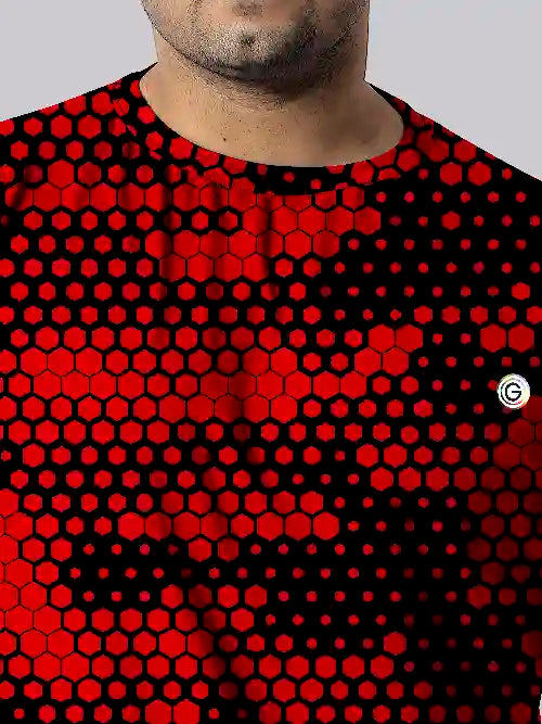 Camouflage Red Digital Printed Plus Size T-shirt