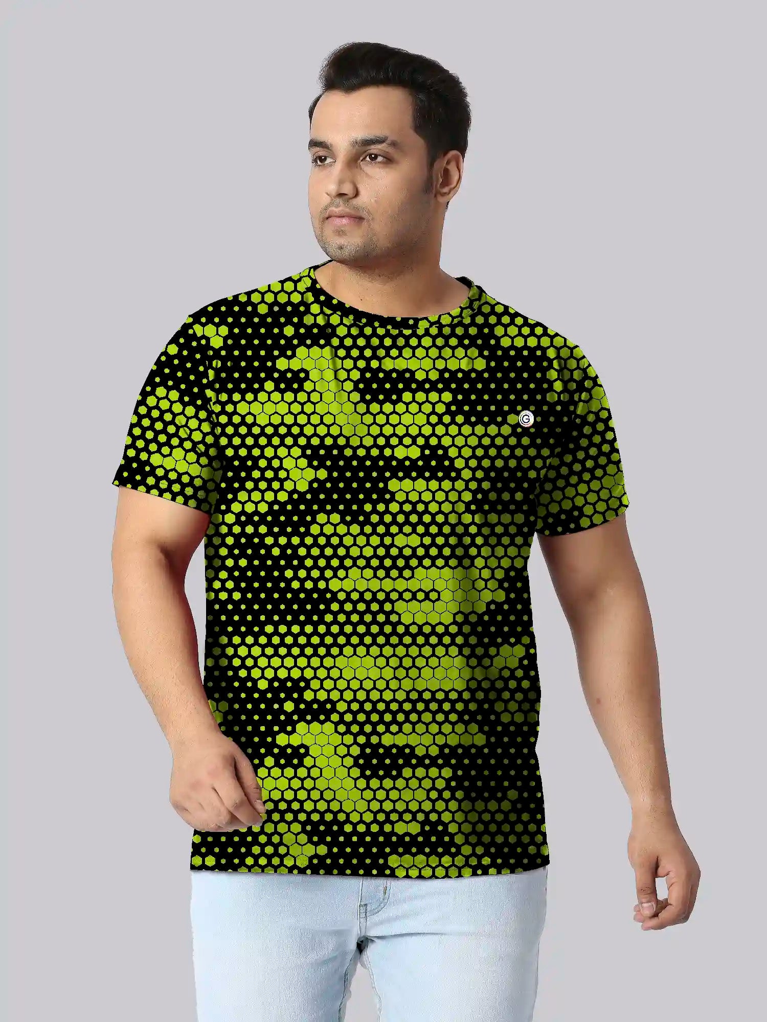 Camouflage Green Digital Printed Plus Size T-shirt