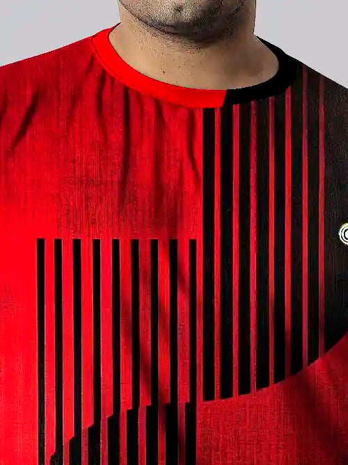 Optical Art Digital Printed Plus Size T-shirt