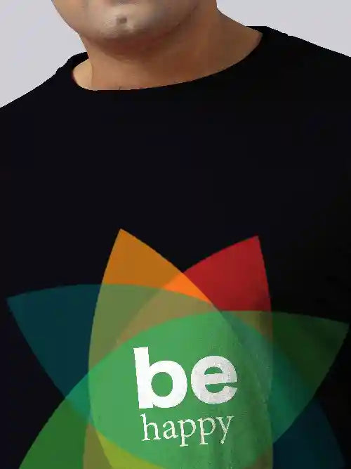 Be Happy Digital Printed Plus Size T-shirt