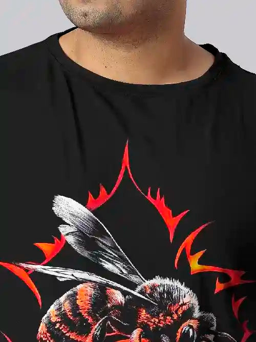 Honey Bee Digital Printed Plus Size T-shirt