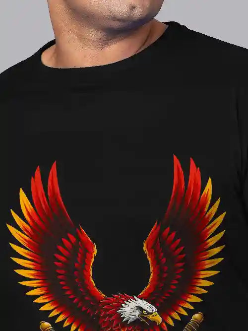 Eagle with Outstretched Digital Printed Plus Size T-shirt