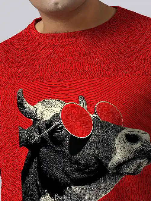 Cow Digital Printed Plus Size T-shirt