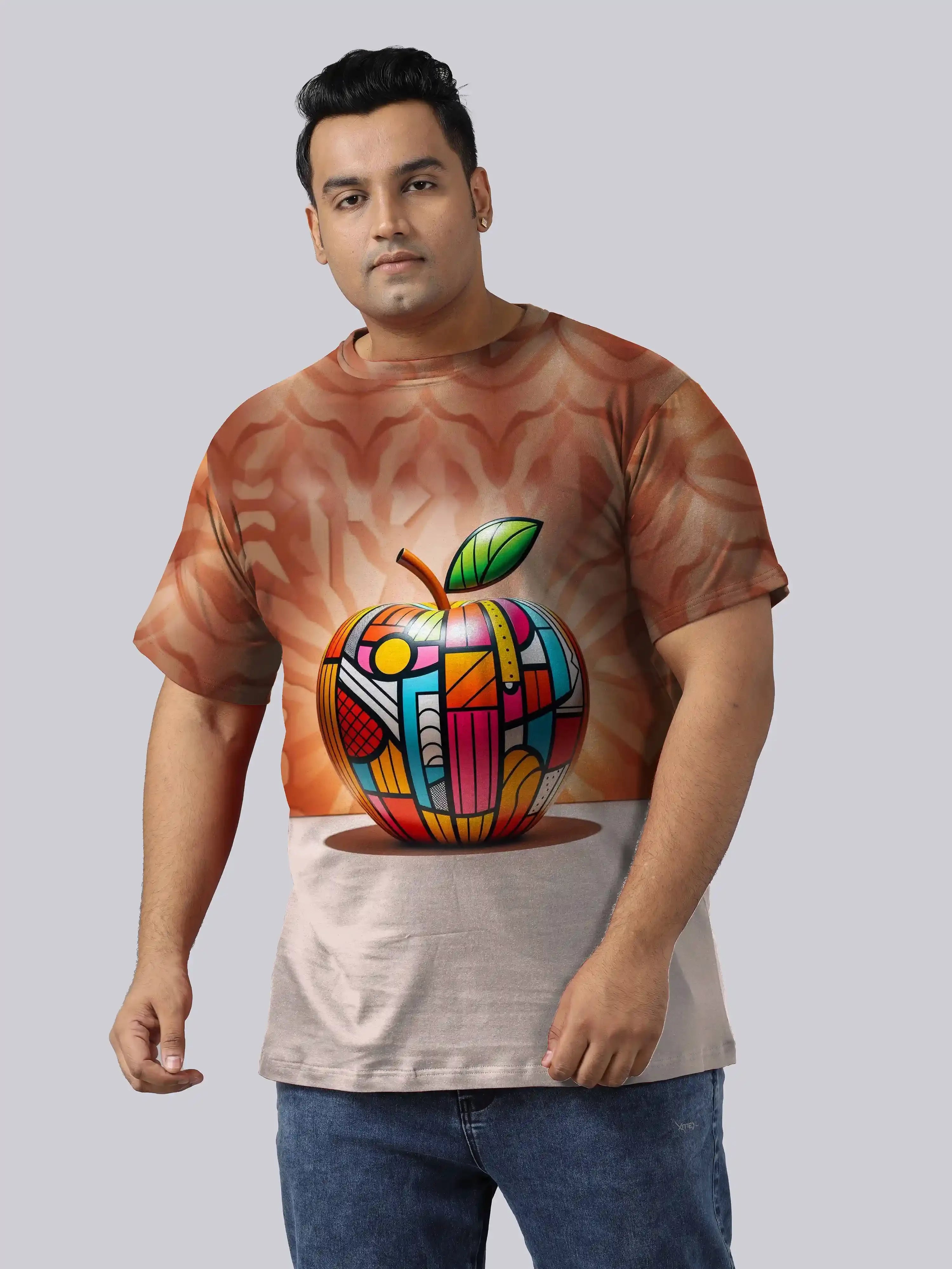 3D Apple Digital Printed Plus Size T-shirt - Guniaa Fashions