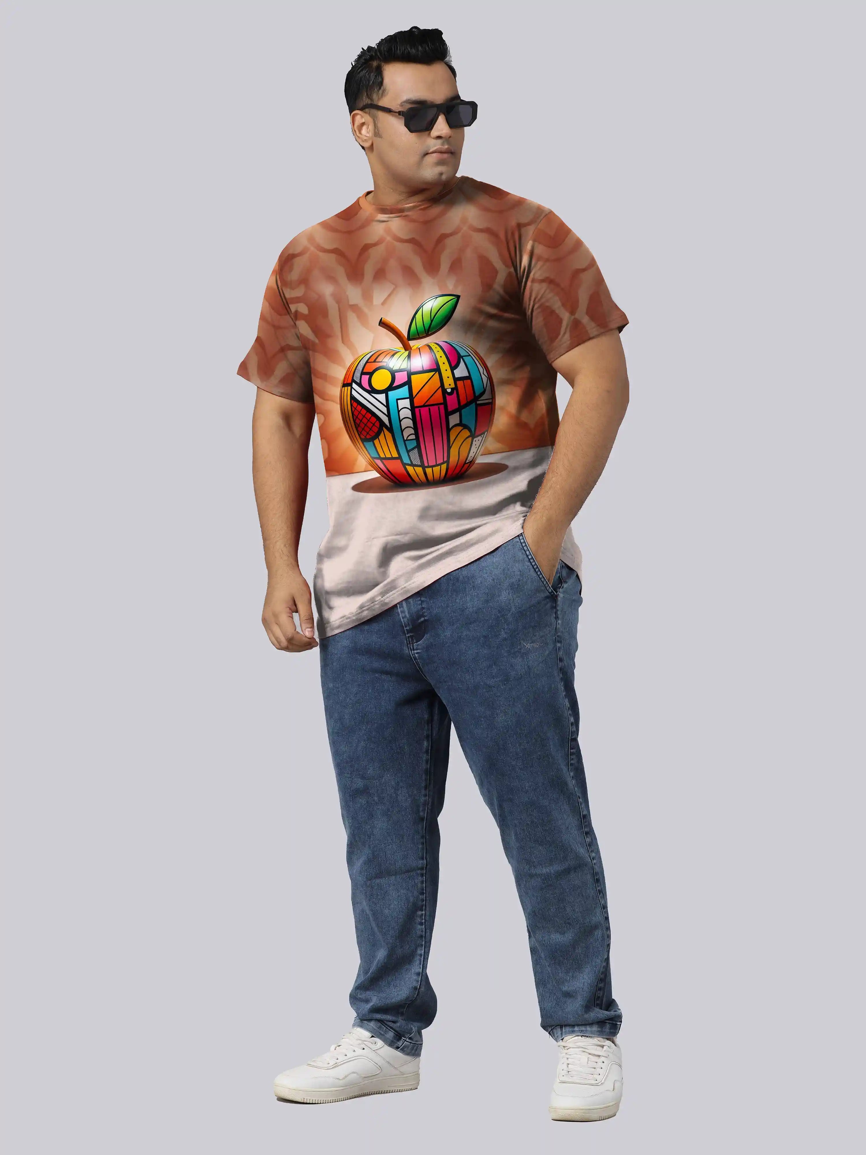 3D Apple Digital Printed Plus Size T-shirt