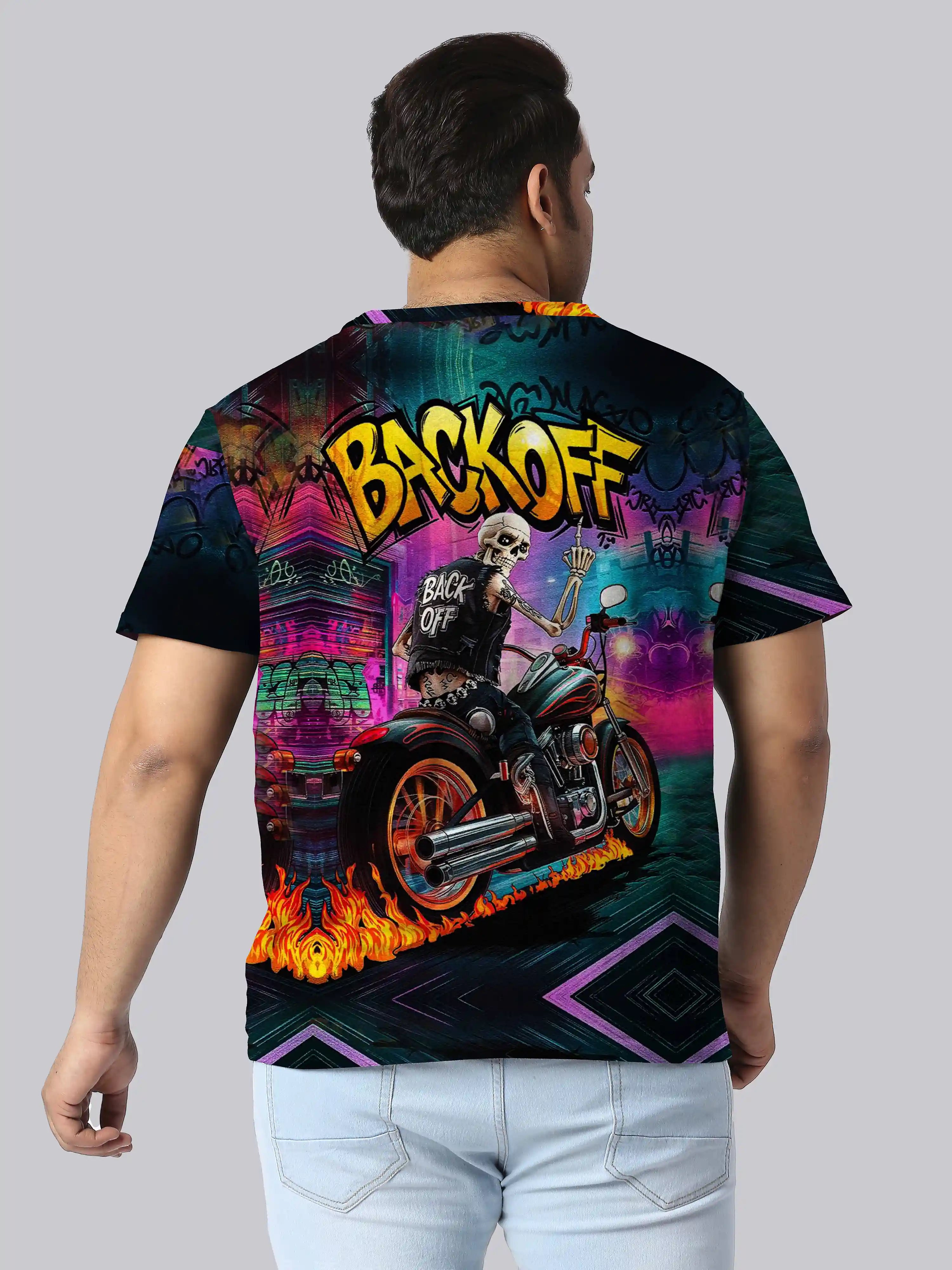 Back Off Digital Printed Plus Size T-shirt