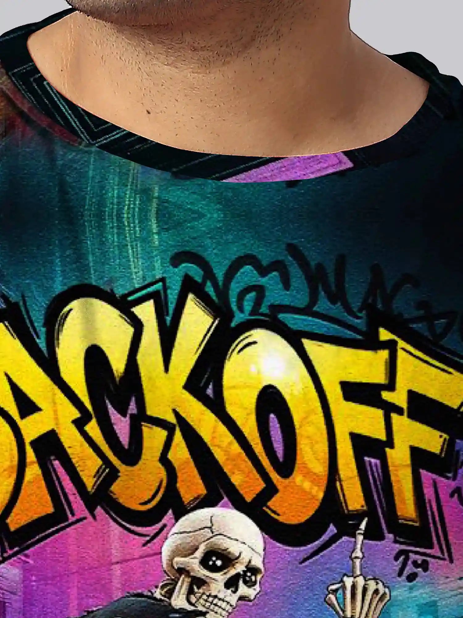 Back Off Digital Printed Plus Size T-shirt