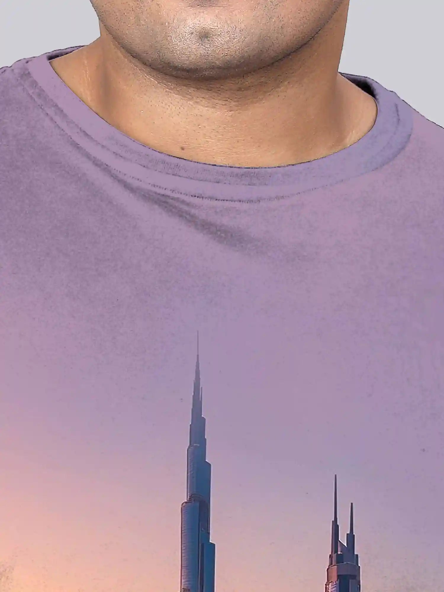 Burj Khalifa Building Digital Printed Plus Size T-shirt