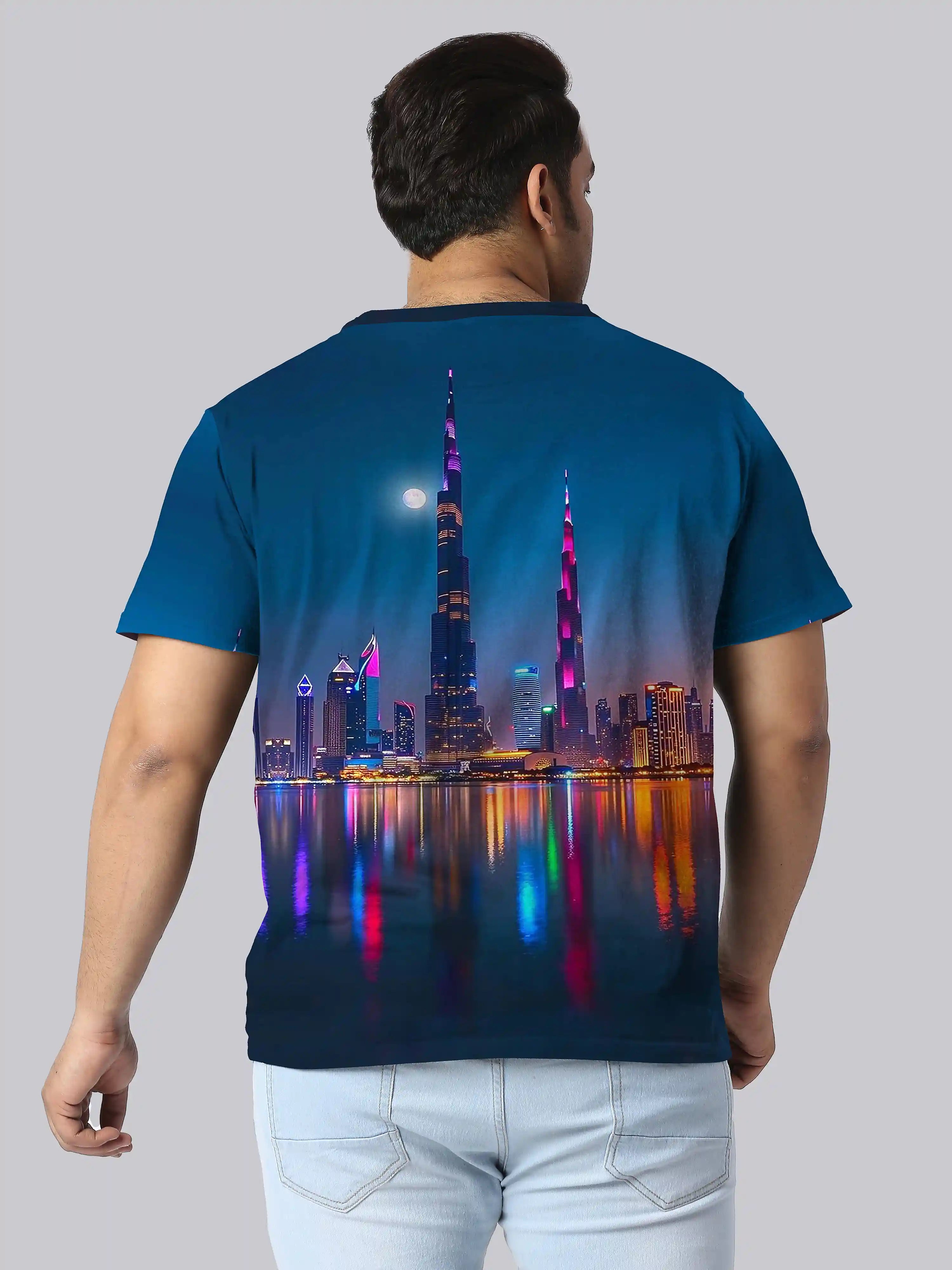 Burj Khalifa Digital Printed Plus Size T-shirt