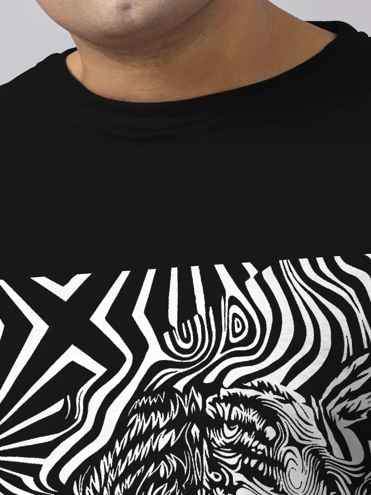 Tiger Illusion Digital Printed Plus Size T-shirt