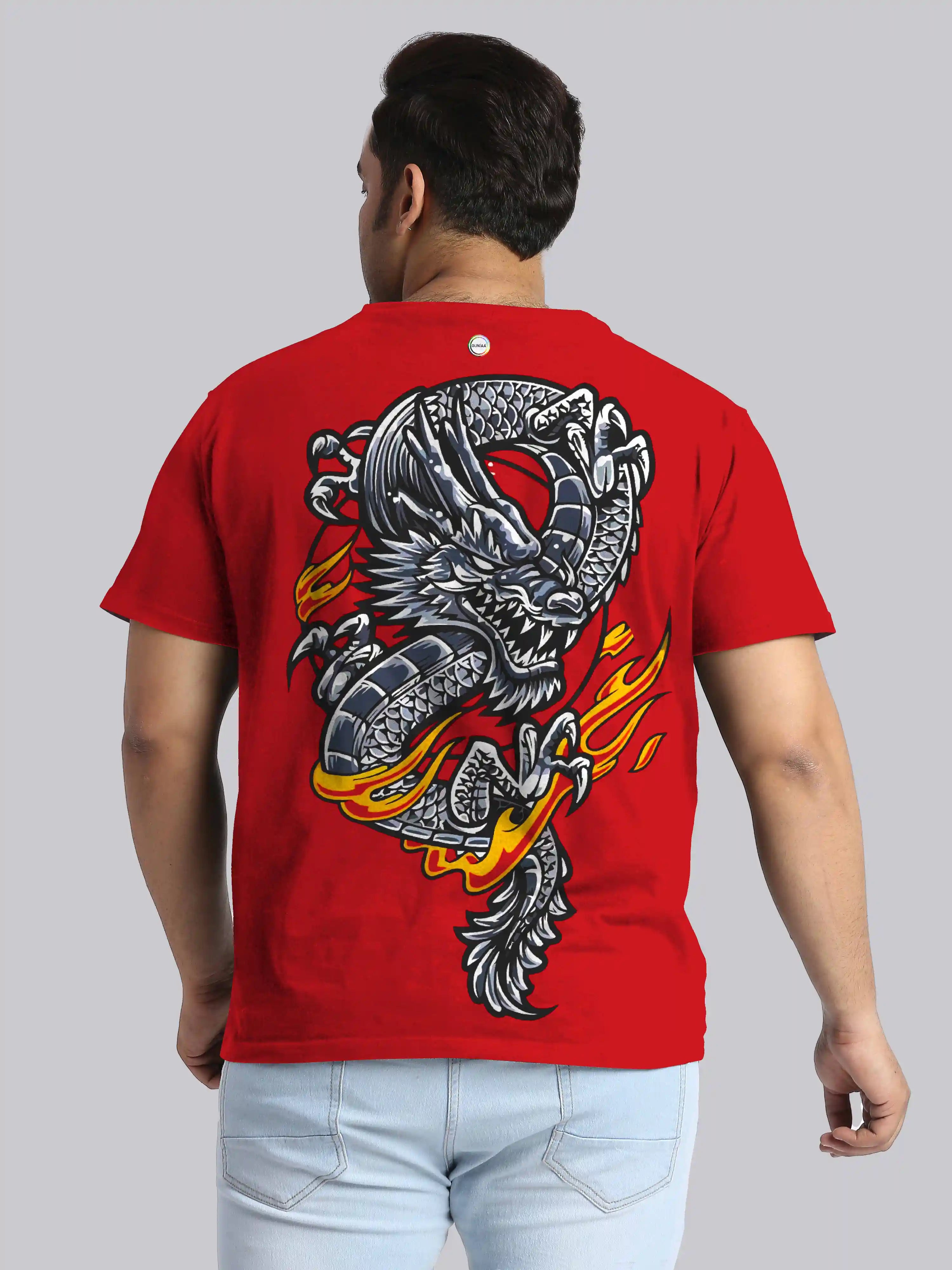 Japanese Dragon Digital Printed Plus Size T-shirt