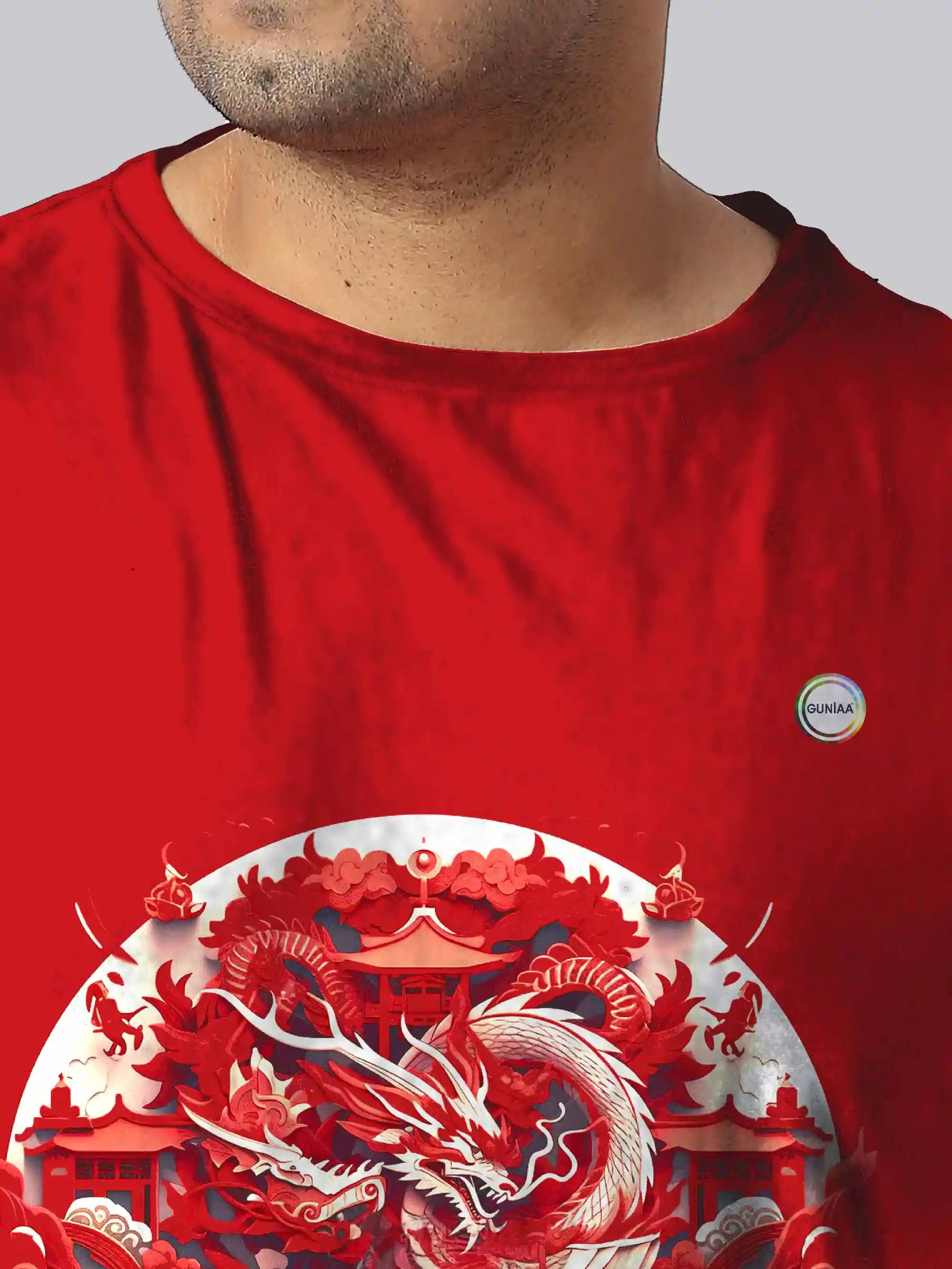 Japanese Dragon Digital Printed Plus Size T-shirt