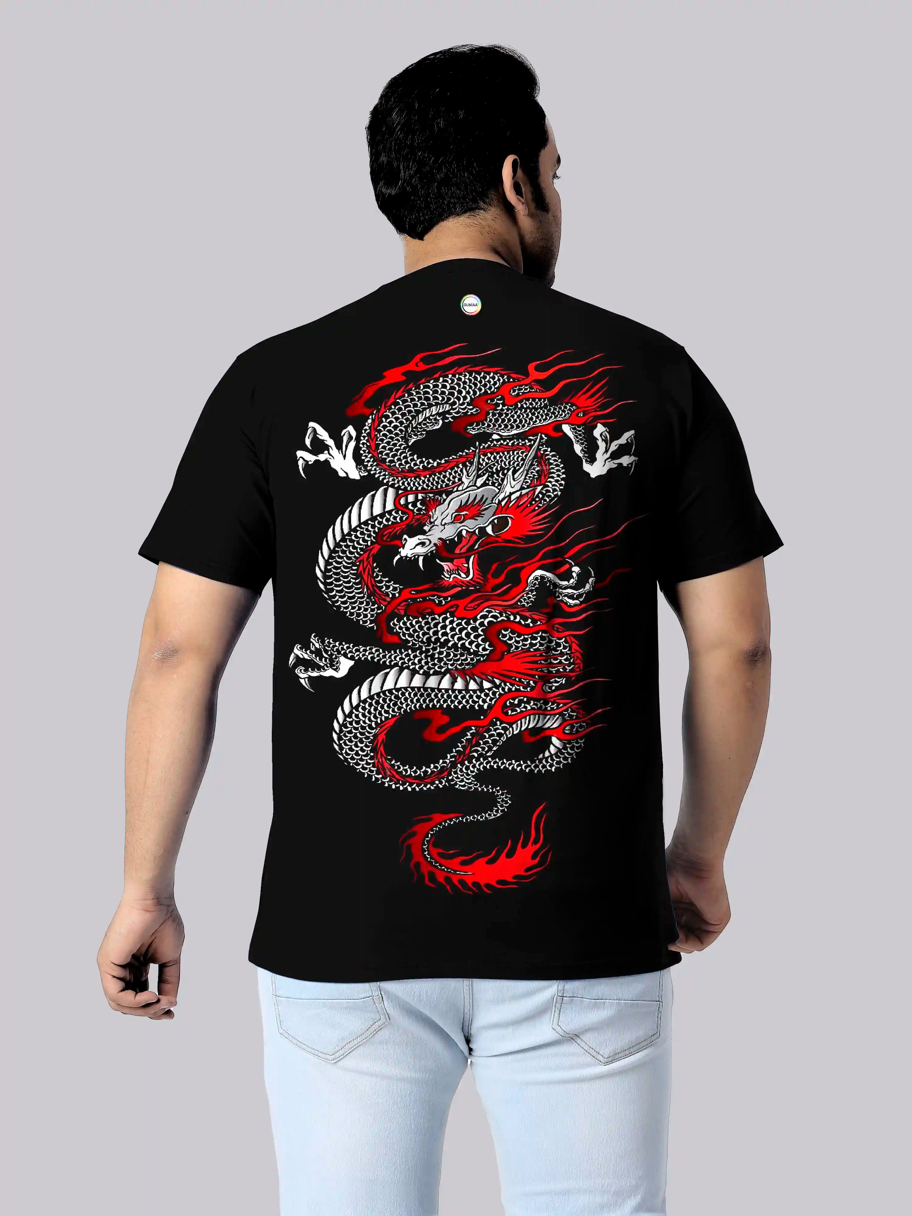 Japanese Dragons Digital Printed Plus Size T-shirt
