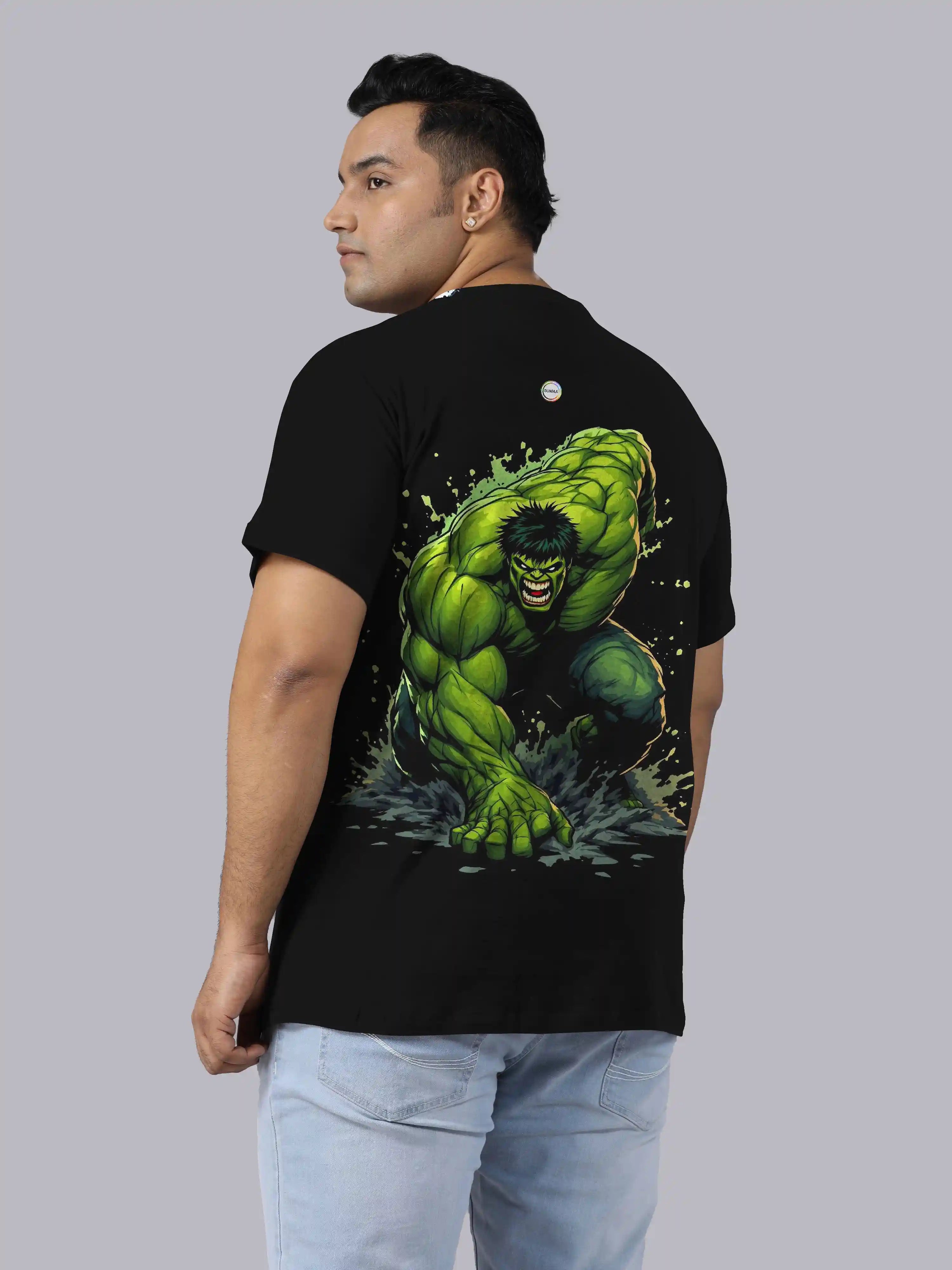 Hulk Face Digital Printed Plus Size T-shirt