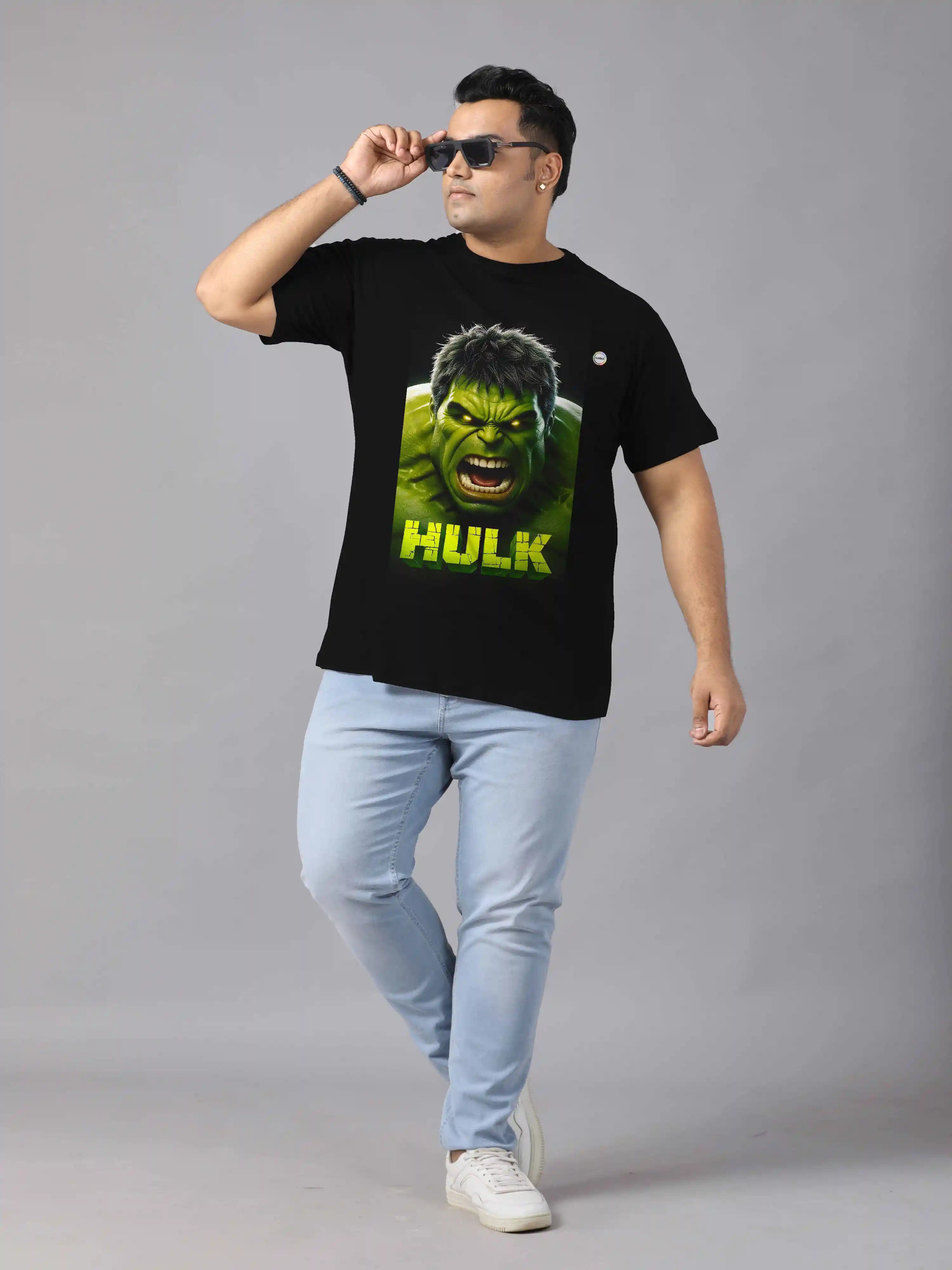 Hulk Face Digital Printed Plus Size T-shirt