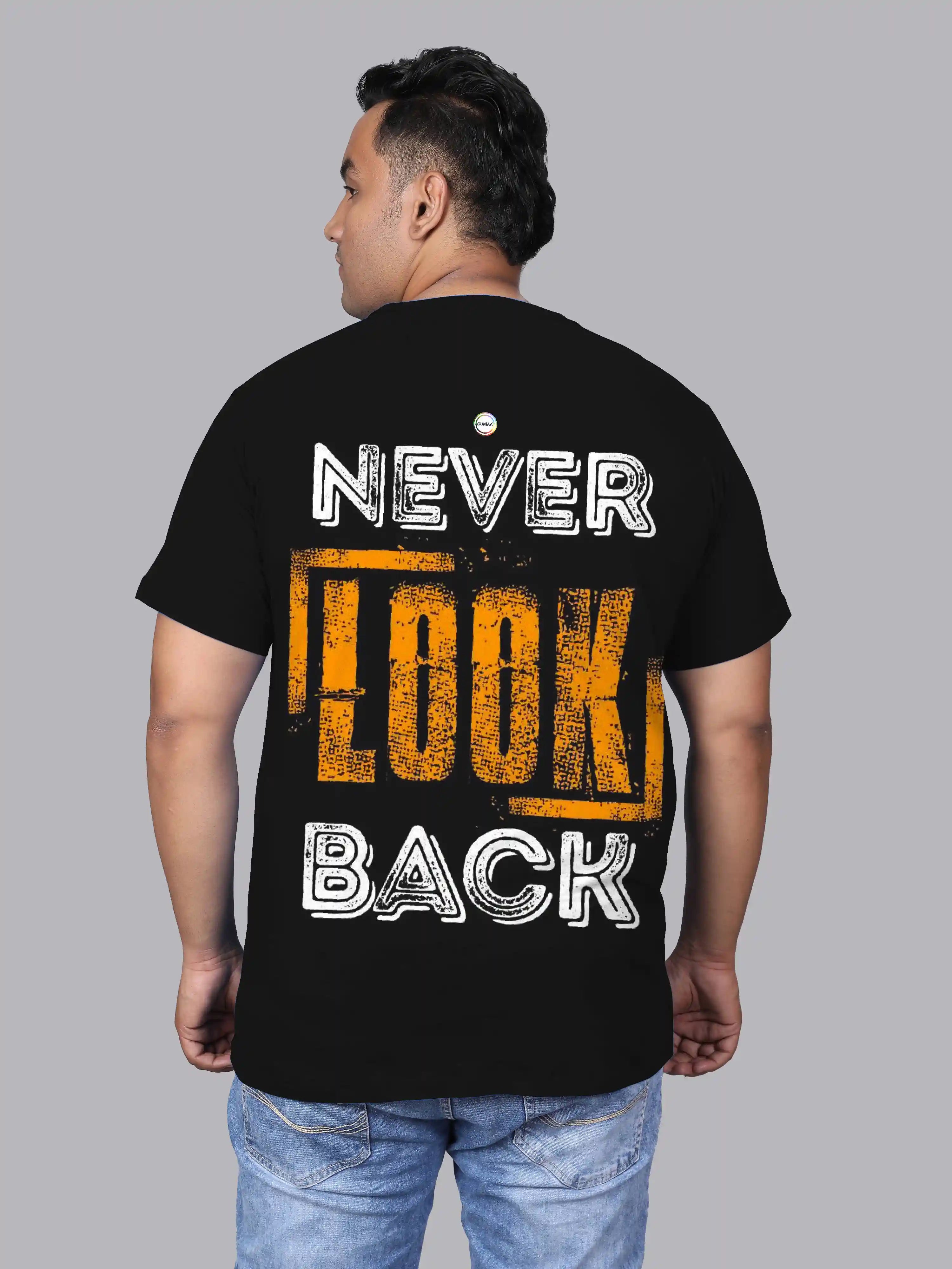 Never Look Back Digital Printed Plus Size T-shirt