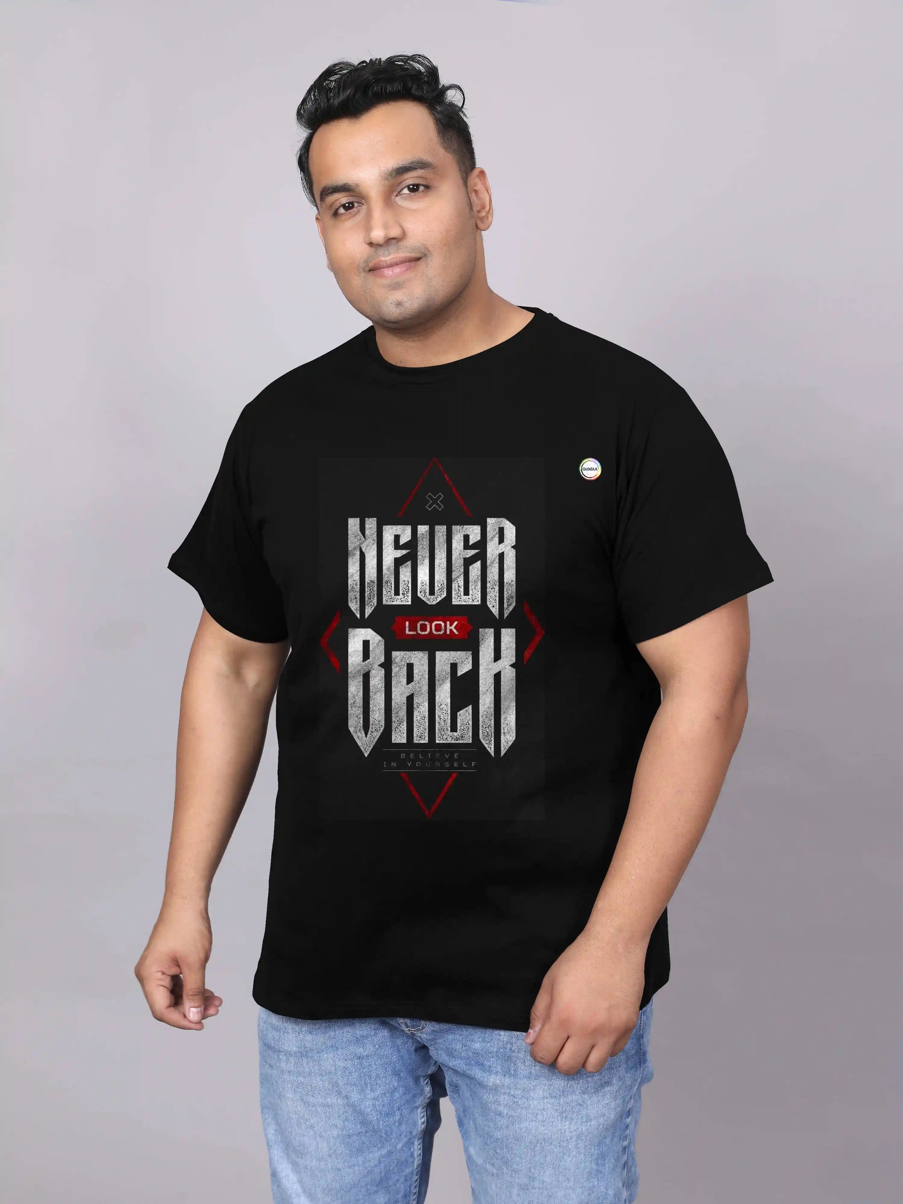 Never Look Back Digital Printed Plus Size T-shirt