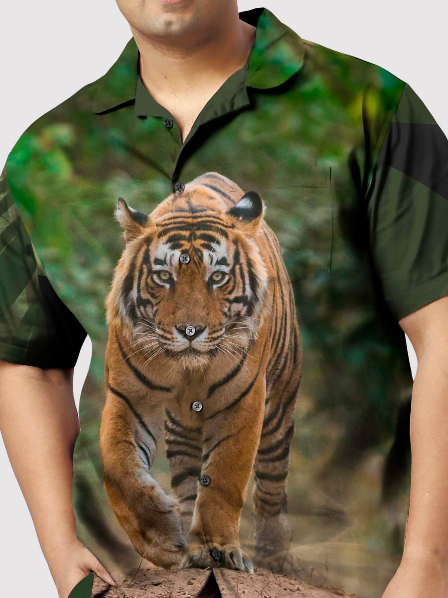 Tiger on Front Plus Size Men's Full Co-ord Set
