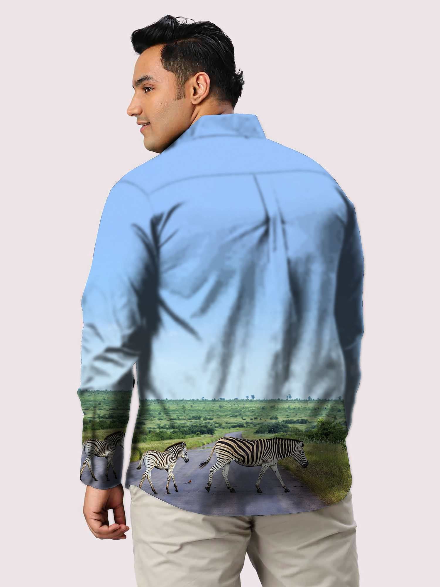 Nature Design Printed Party Wear Shirts Men's Plus Size