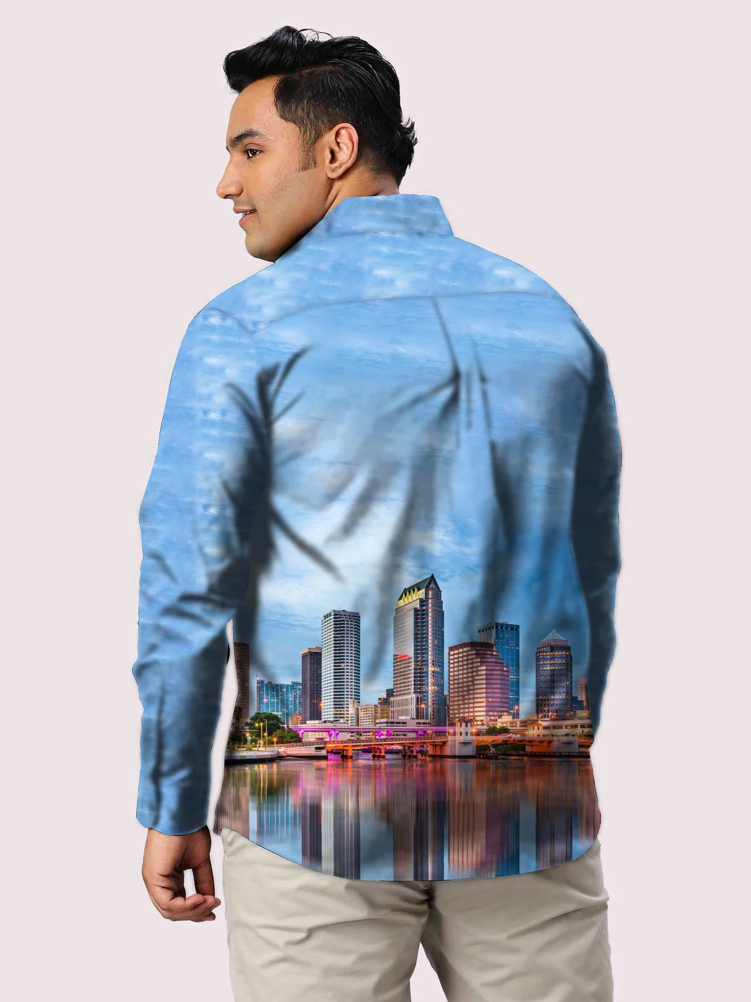 Tampa city Printed Party Wear Shirts Men's Plus Size