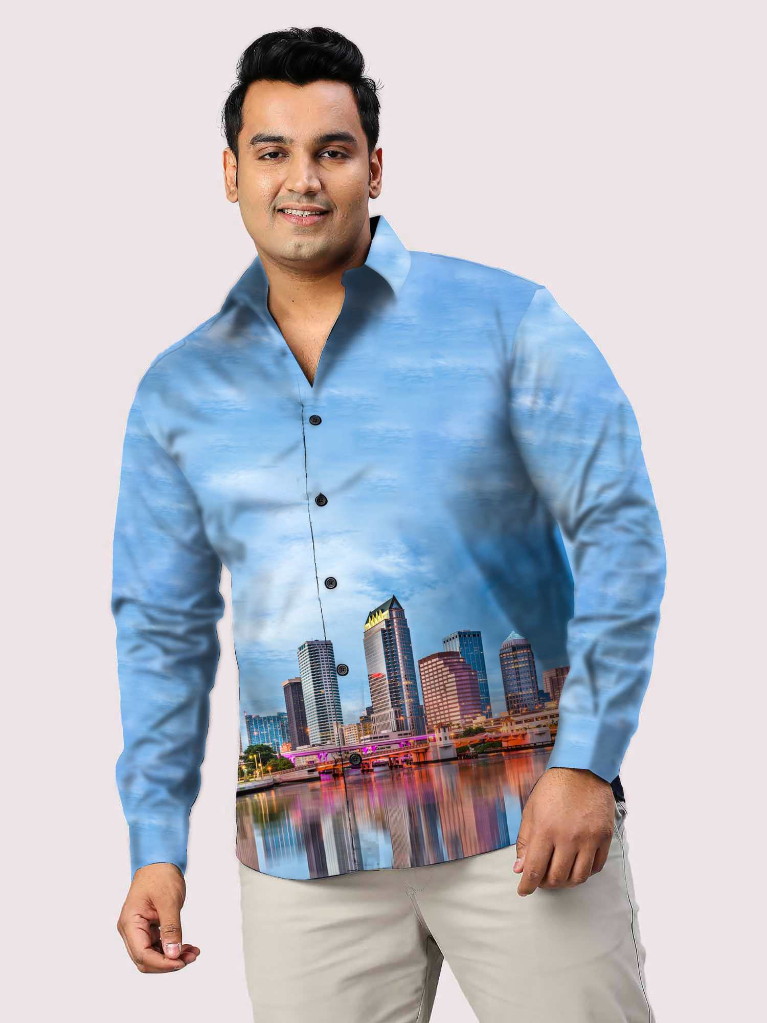 Tampa city Printed Party Wear Shirts Men's Plus Size