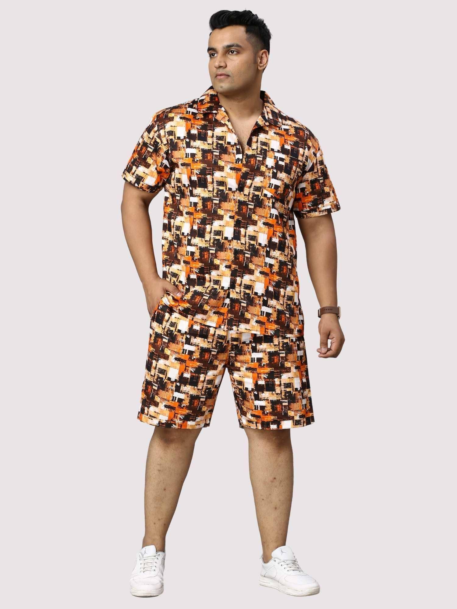 Abstract Flame Digital Printed Half Plus Size Co-Ords - Guniaa Fashions