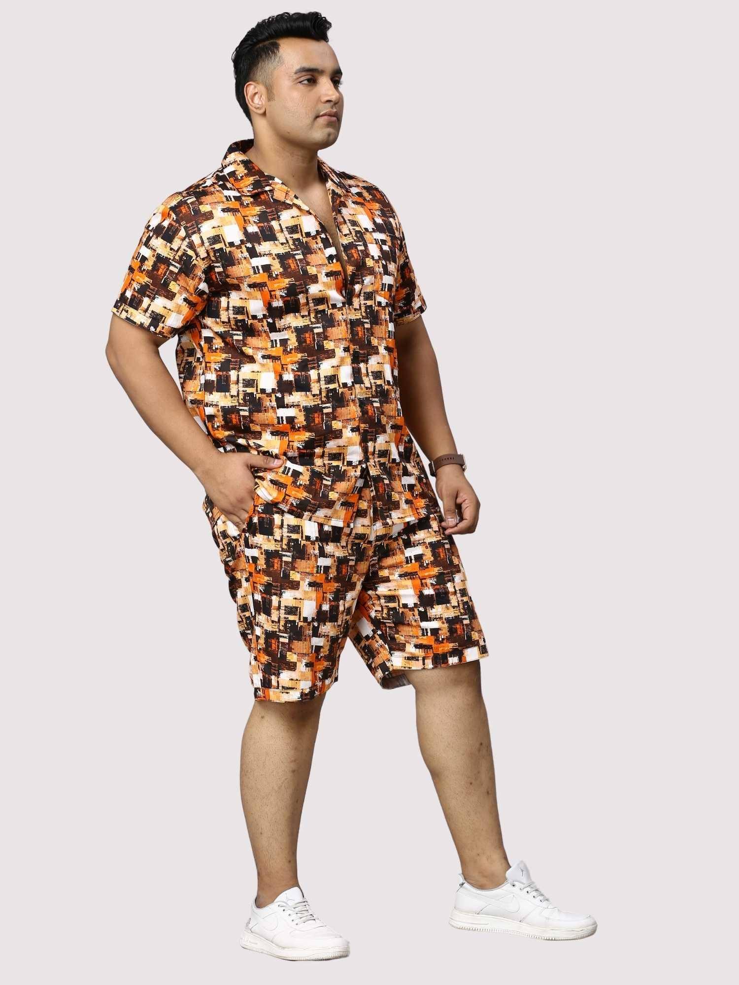 Abstract Flame Digital Printed Half Plus Size Co-Ords - Guniaa Fashions