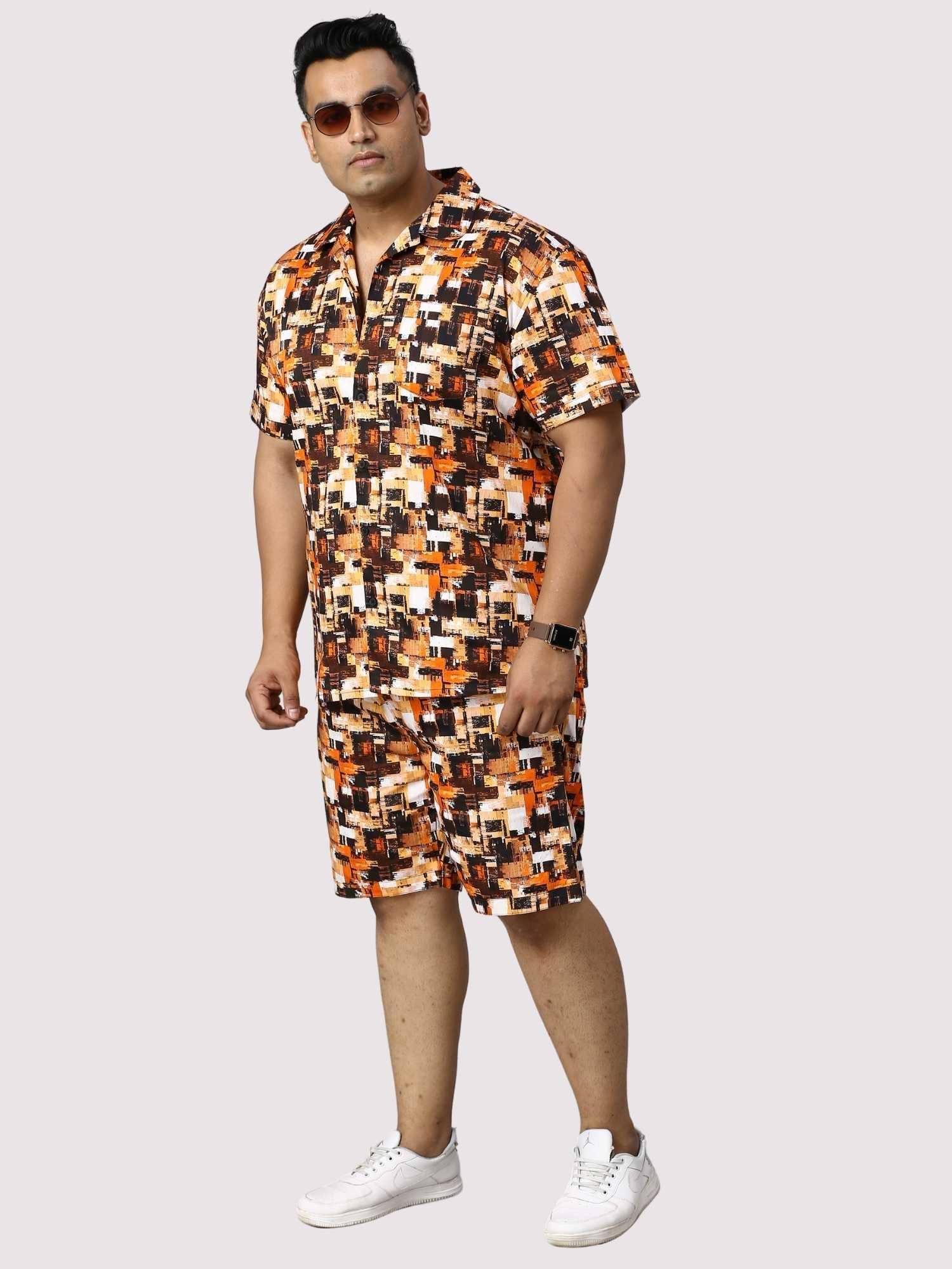 Abstract Flame Digital Printed Half Plus Size Co-Ords - Guniaa Fashions