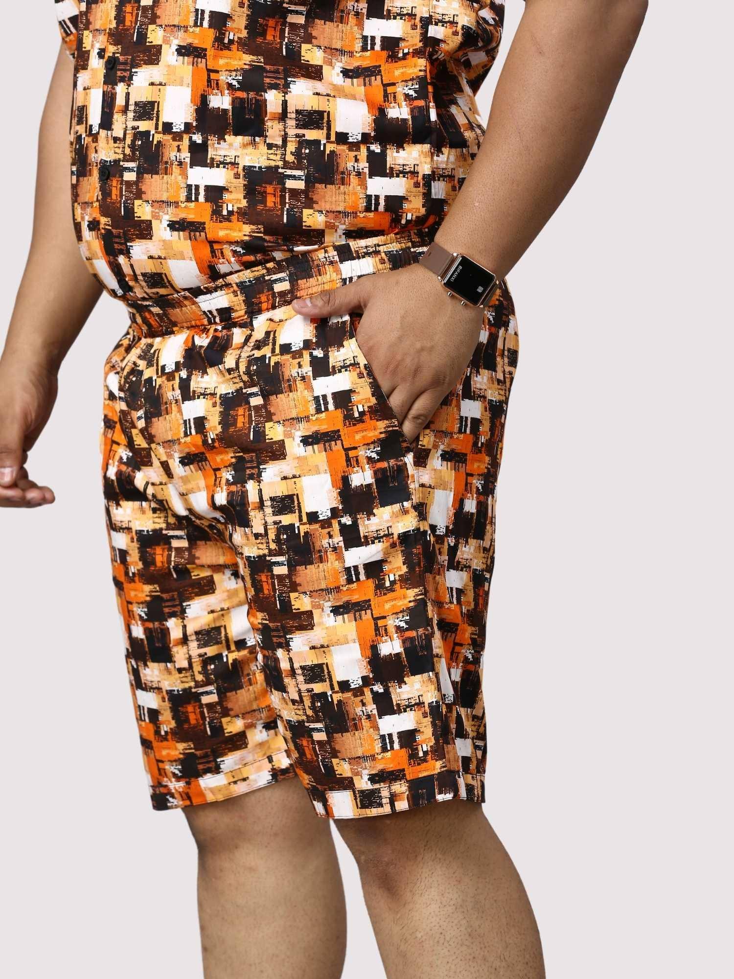 Abstract Flame Digital Printed Half Plus Size Co-Ords - Guniaa Fashions