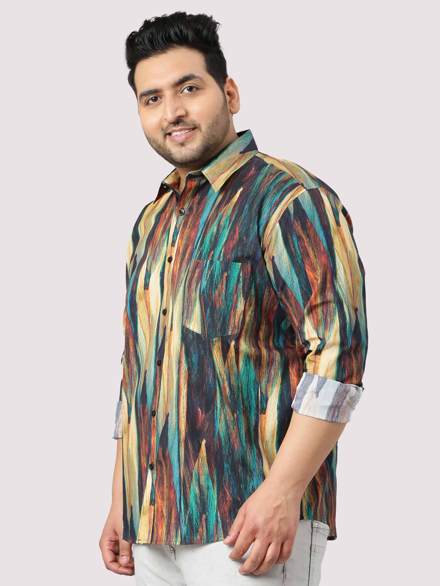 Abstract Print Designer Shirt Men's Plus Size - Guniaa Fashions