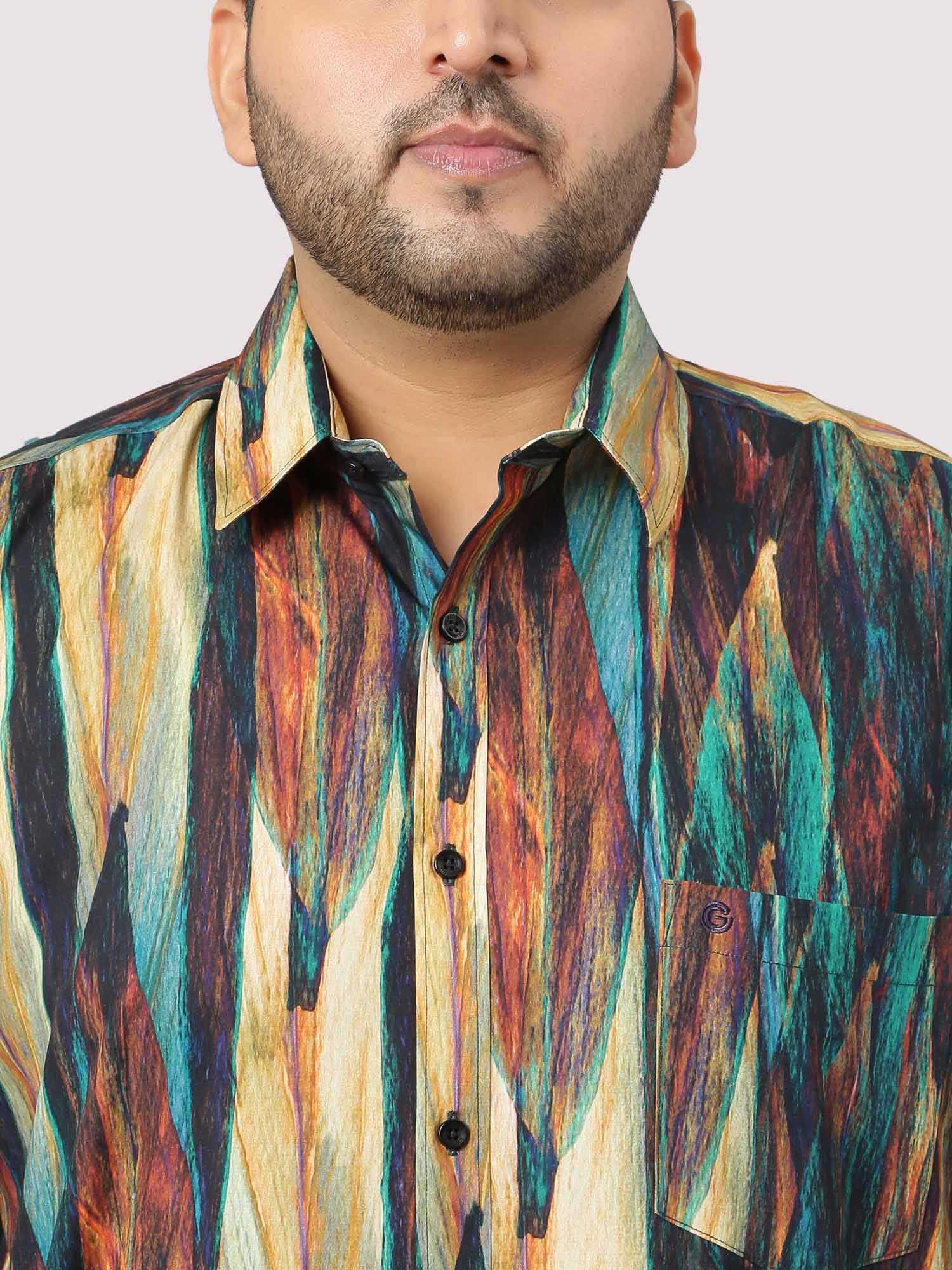 Abstract Print Designer Shirt Men's Plus Size - Guniaa Fashions