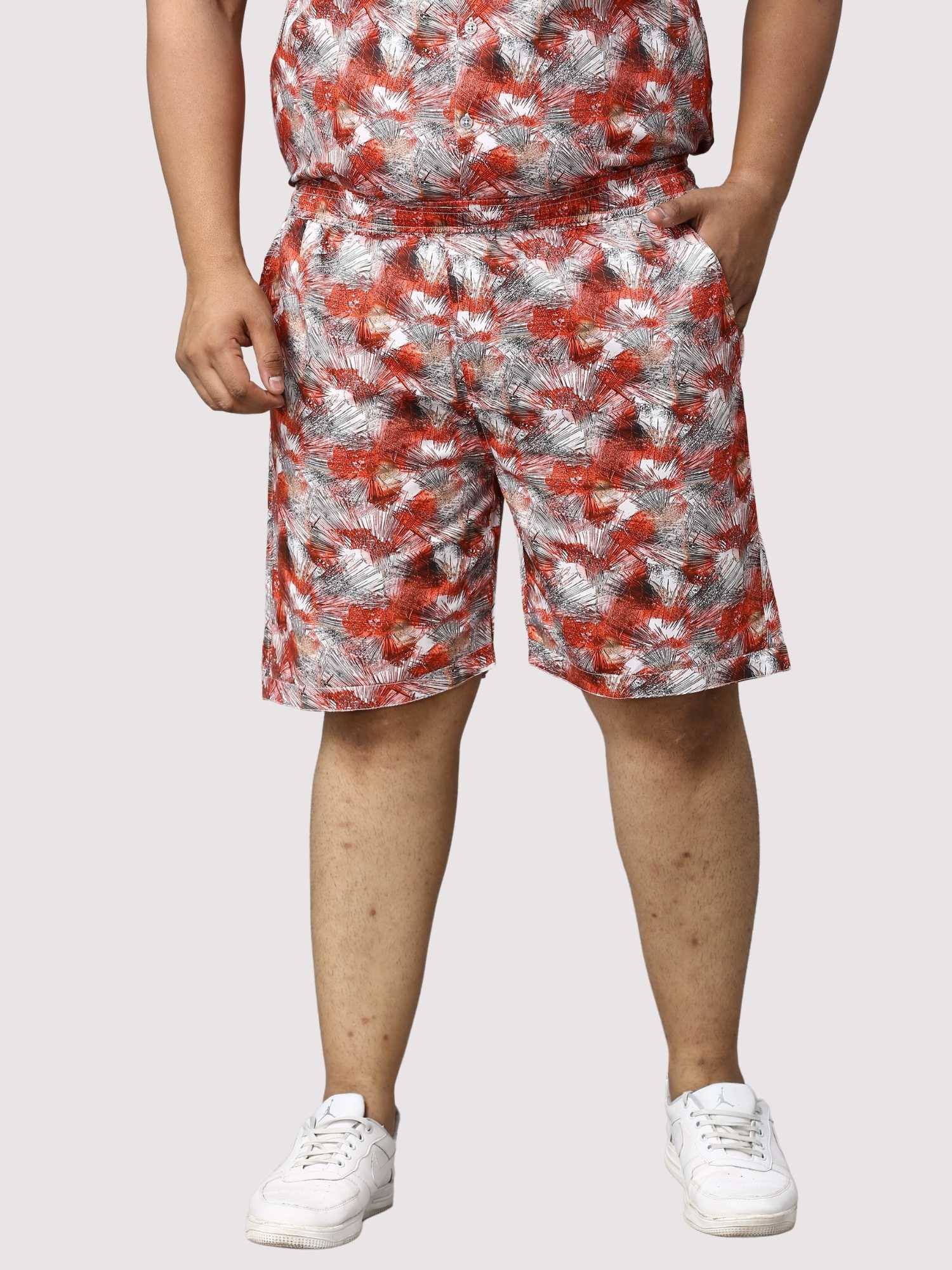 Apple Blossom Digital Printed Half Sleeve Co-Ords Men's Plus Size - Guniaa Fashions
