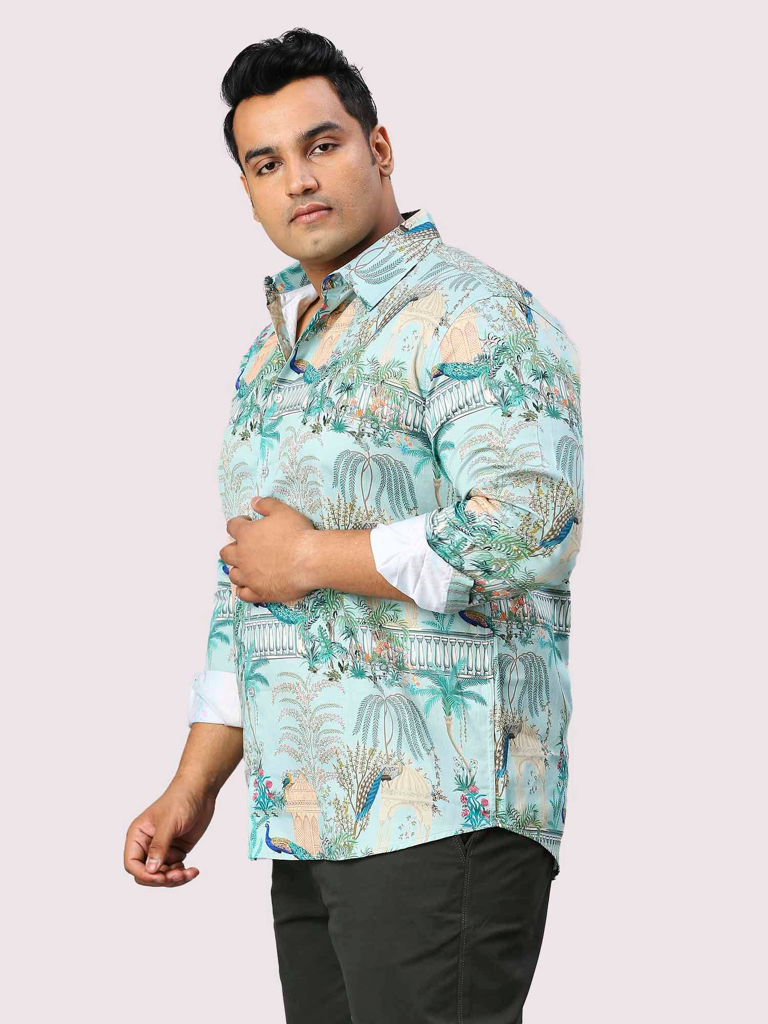 Aqua Island Digital Printed Full Sleeve Men's Plus Size Shirt - Guniaa Fashions