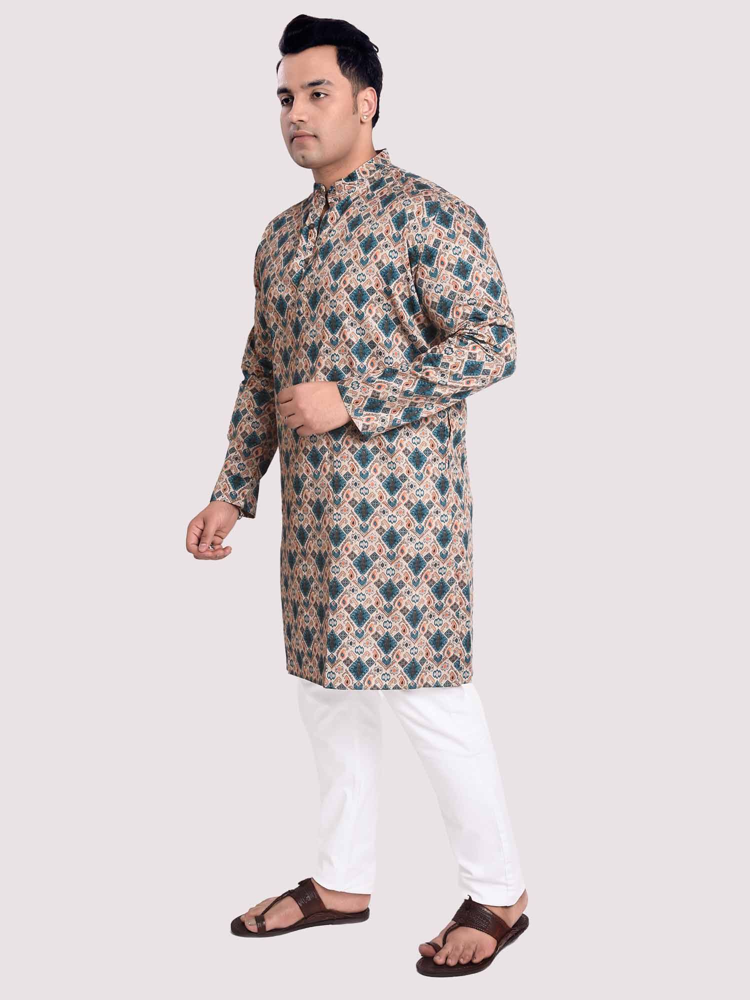 Artsy Digital Printed Kurta Men's Plus Size - Guniaa Fashions