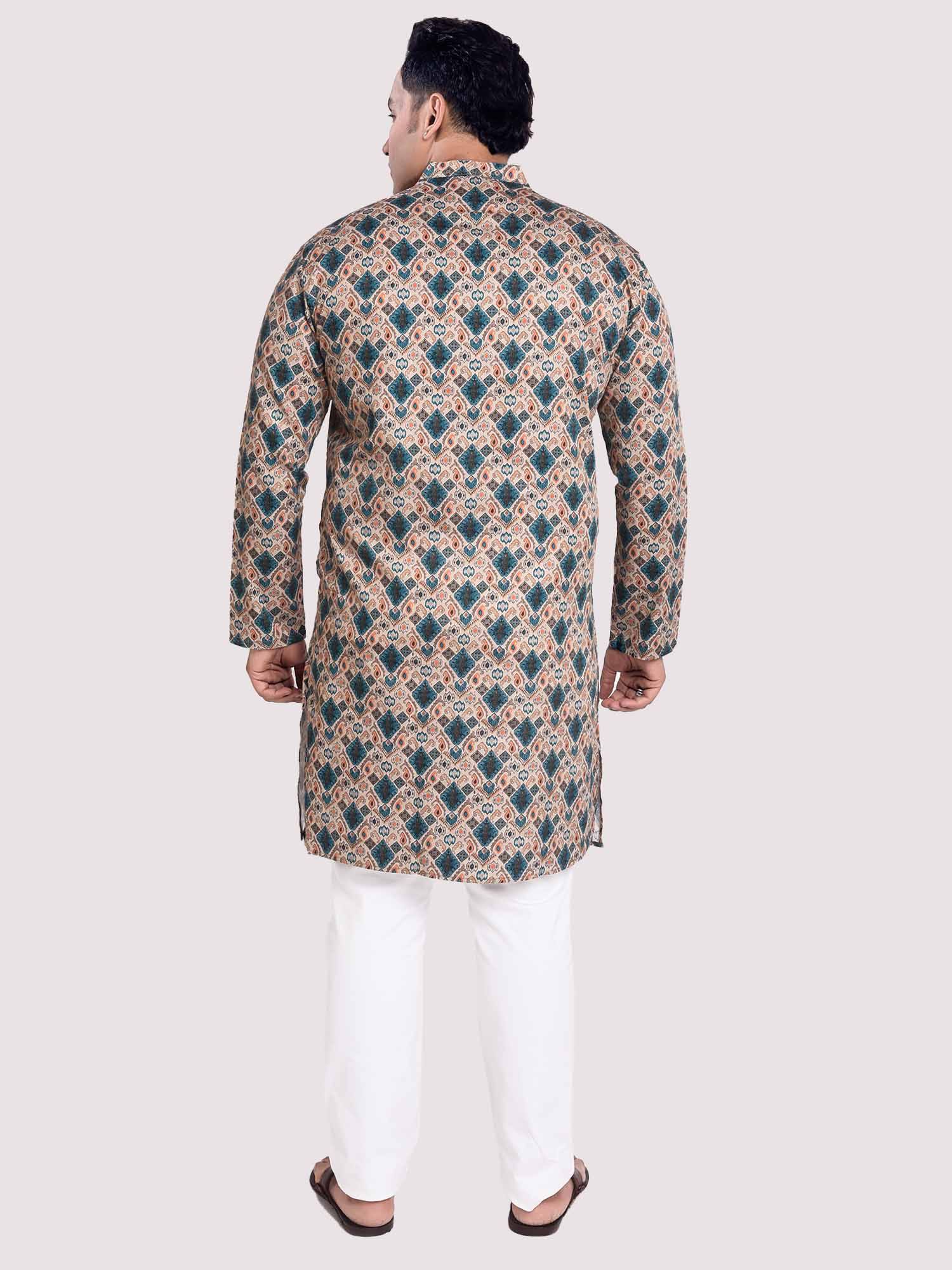 Artsy Digital Printed Kurta Men's Plus Size - Guniaa Fashions