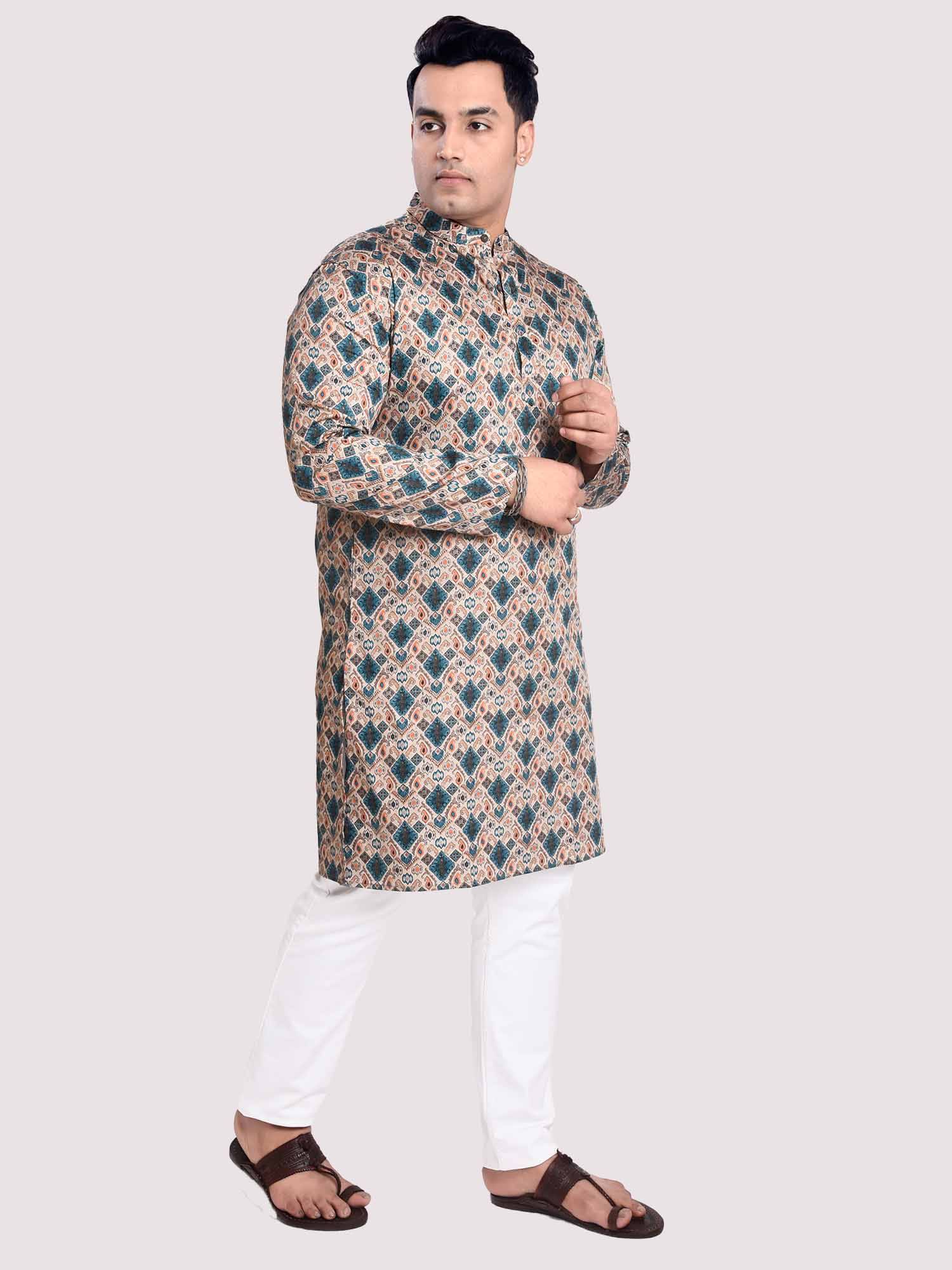 Artsy Digital Printed Kurta Men's Plus Size - Guniaa Fashions