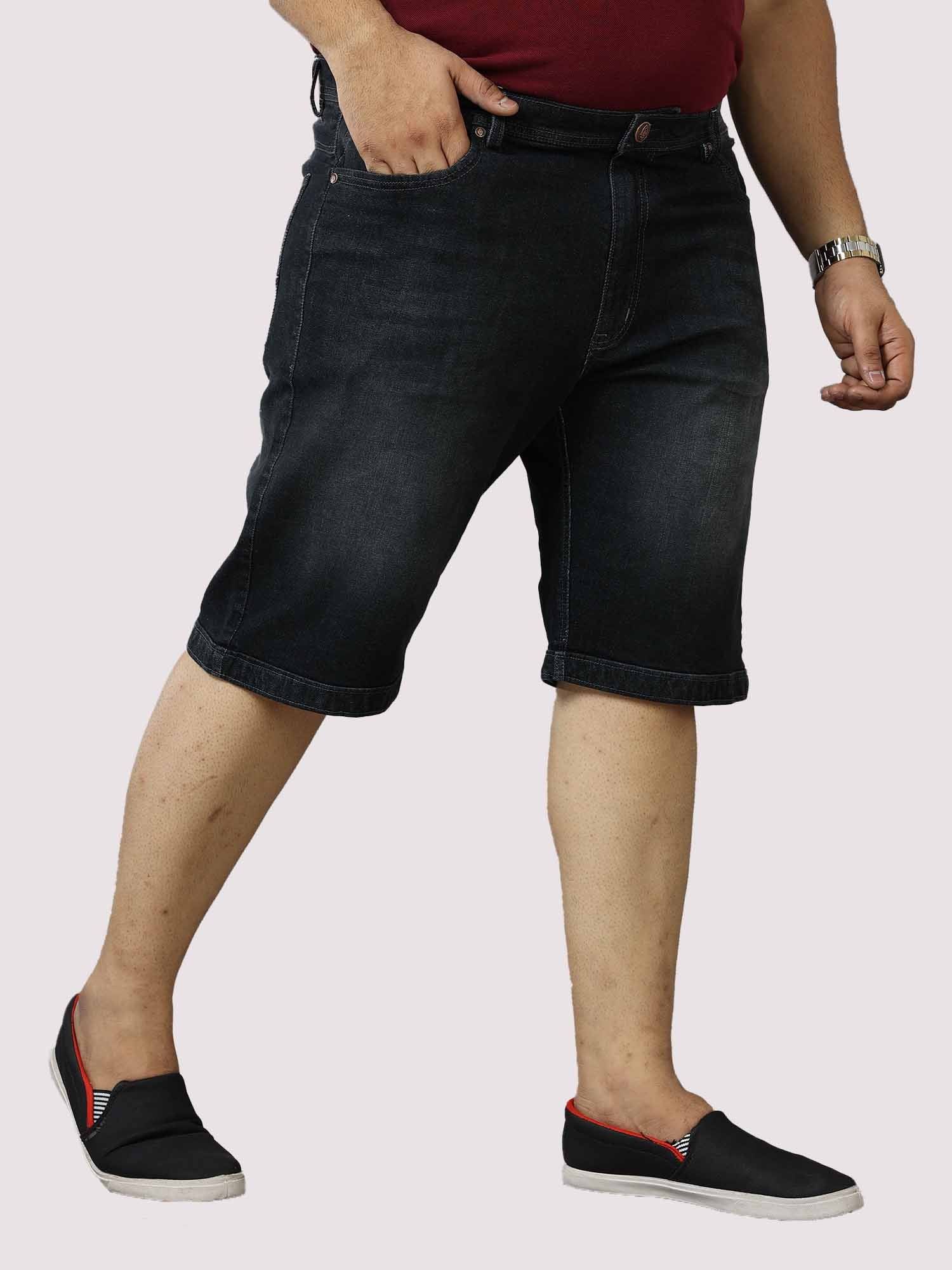 Black Denim Shorts Men's Plus Size - Guniaa Fashions