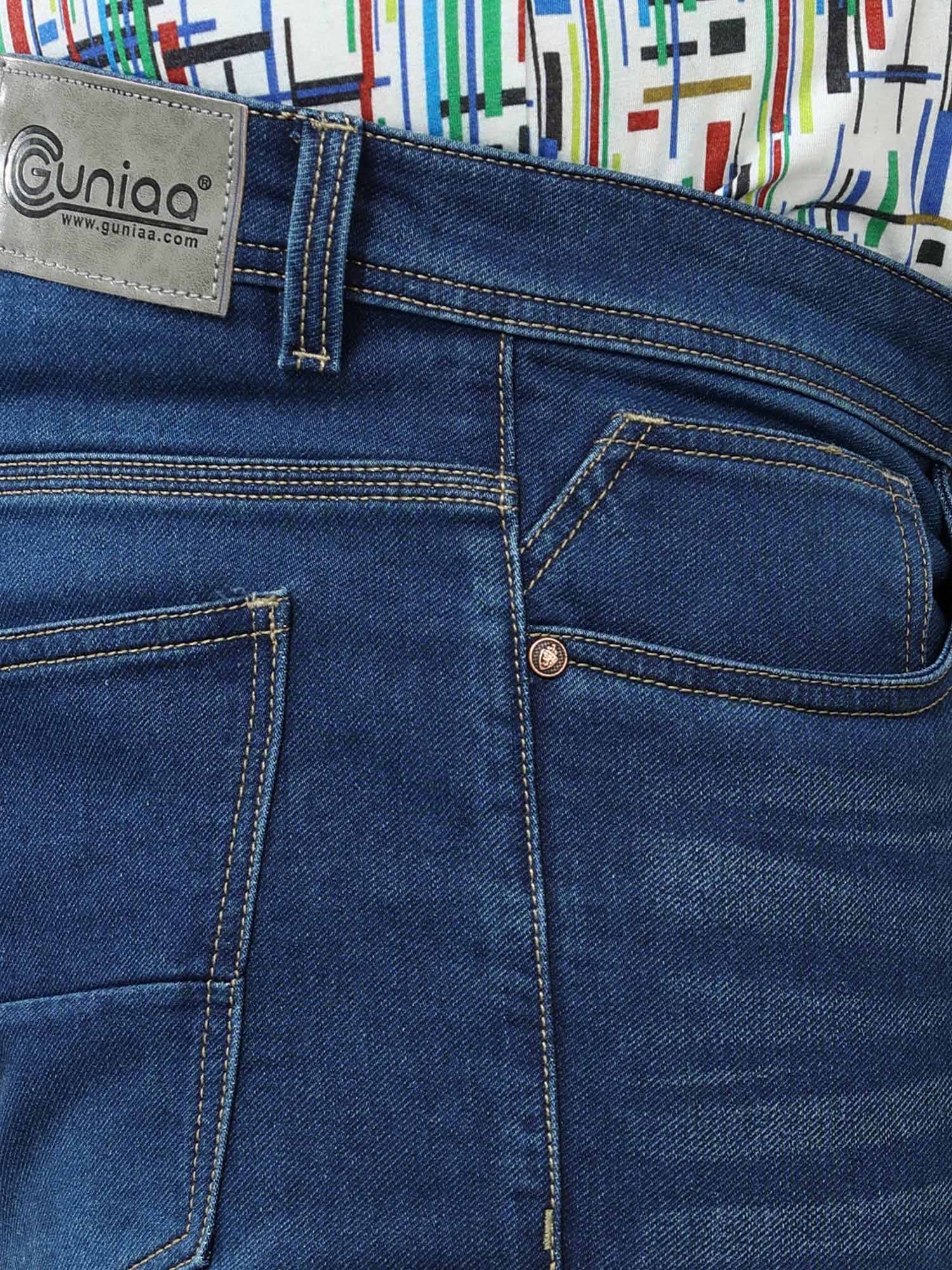 Blue Stretchable Jeans Men's Plus Size - Guniaa Fashions