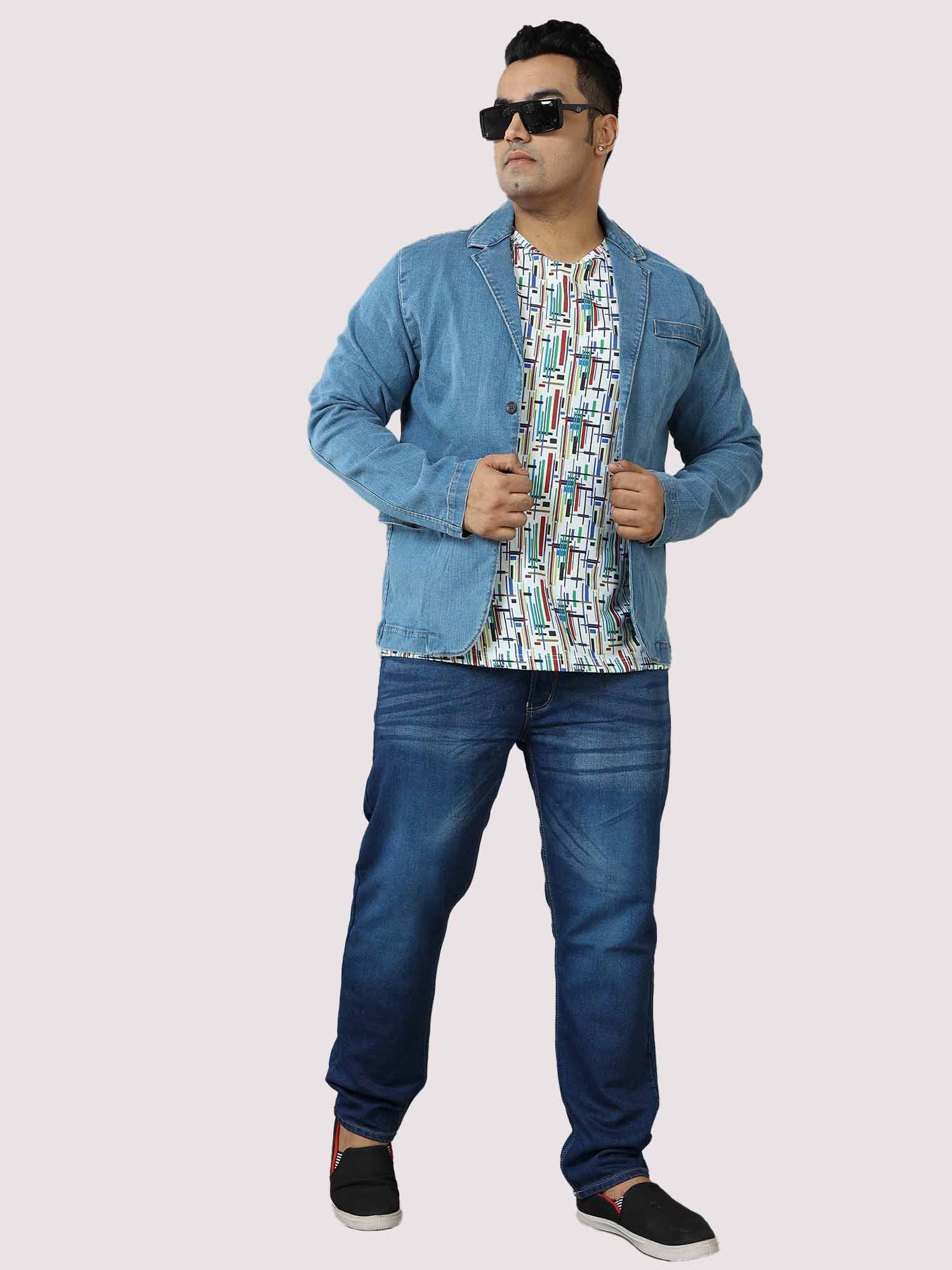 Blue Stretchable Jeans Men's Plus Size - Guniaa Fashions