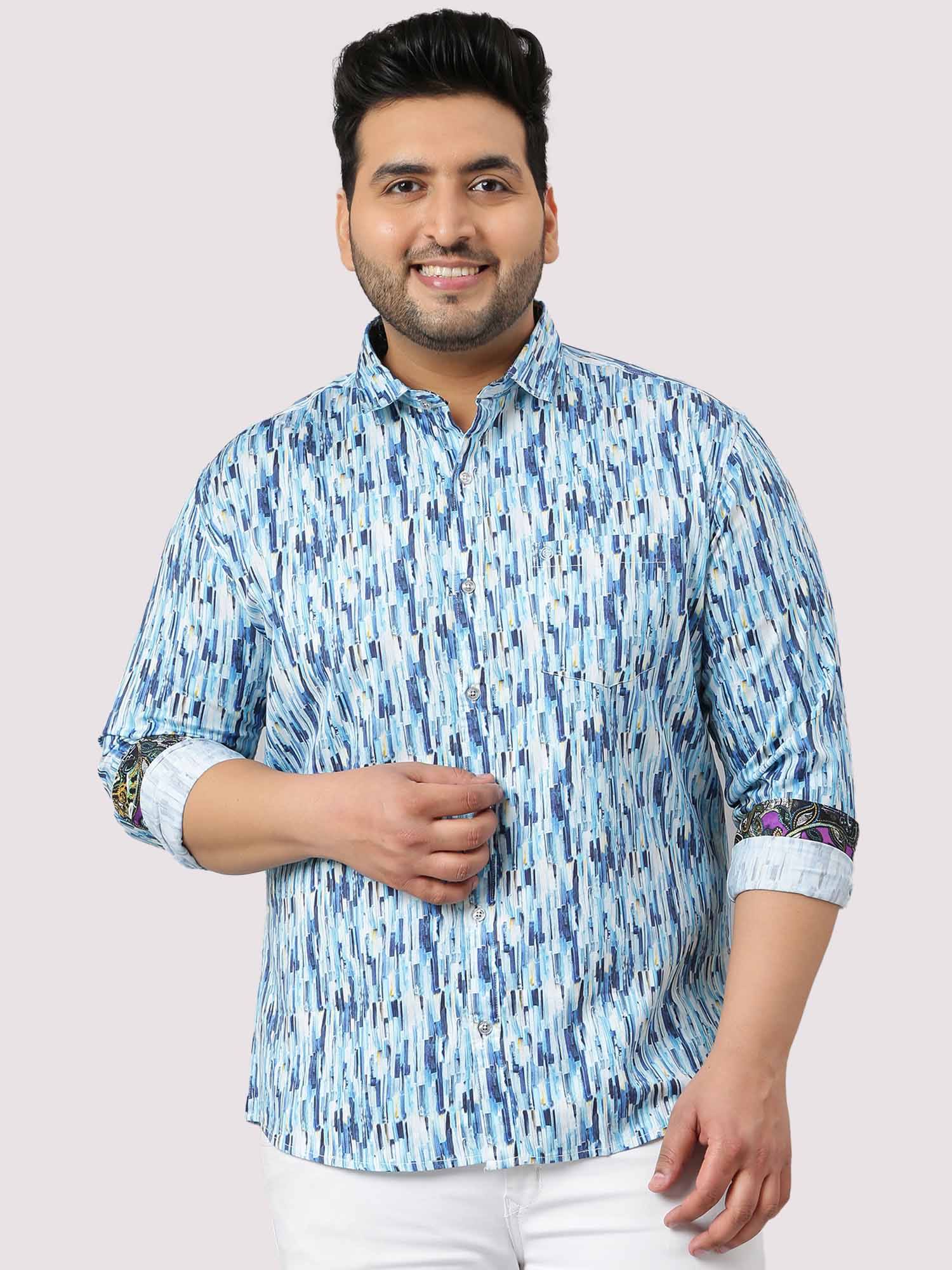 Blue Terrain Digital Printed Full Shirt Men's Plus Size - Guniaa Fashions