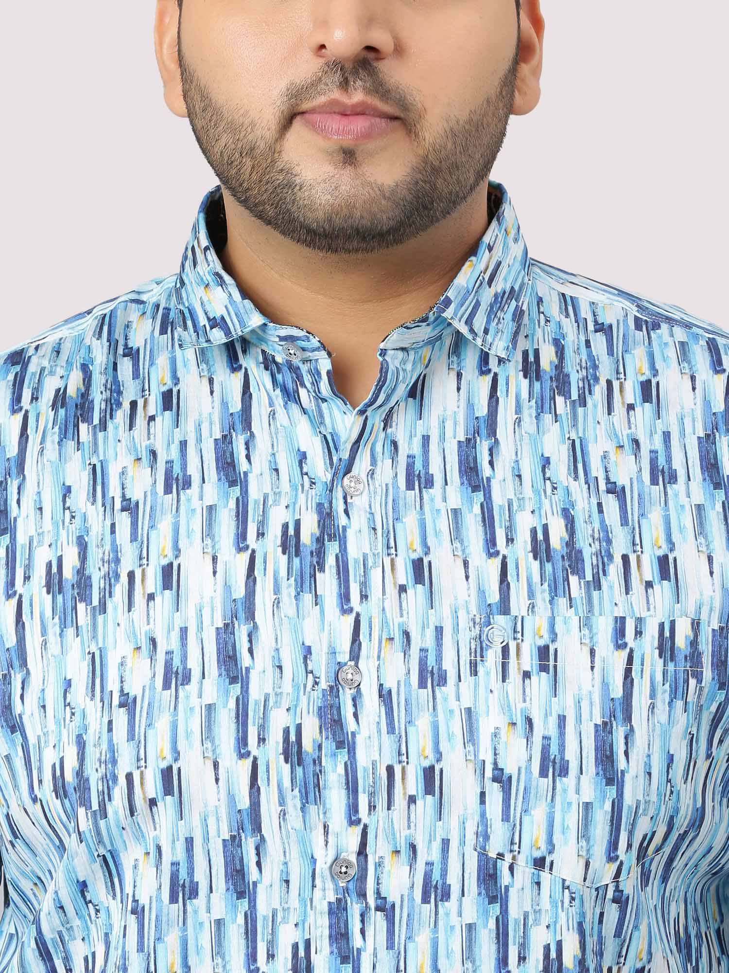 Blue Terrain Digital Printed Full Shirt Men's Plus Size - Guniaa Fashions