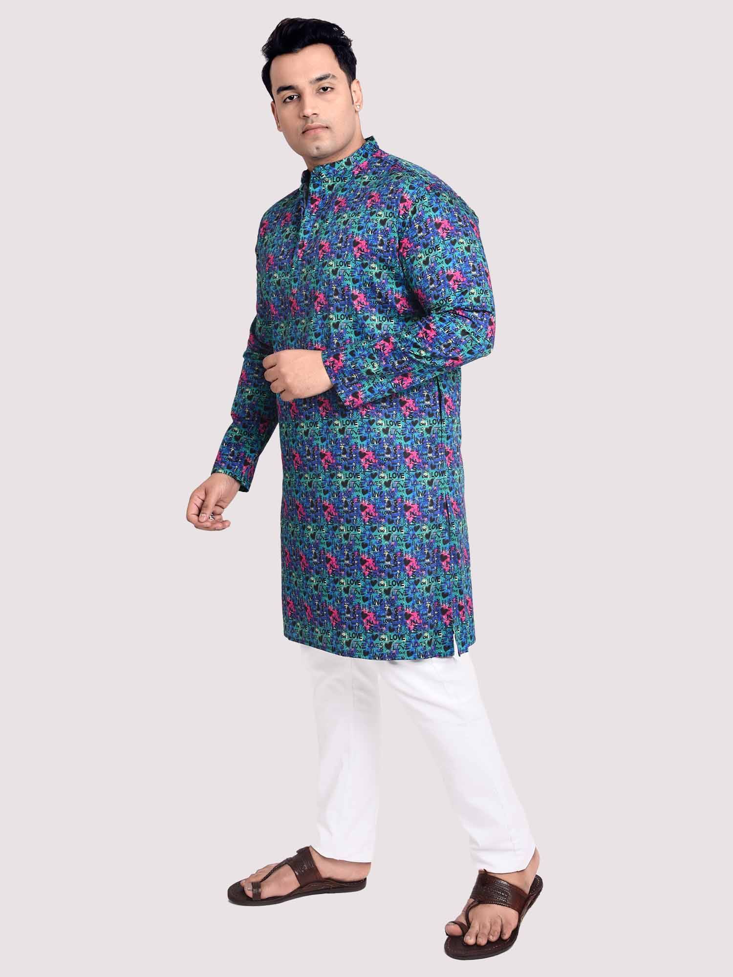 Blus Medey Digital Printed Kurta Men's Plus Size - Guniaa Fashions