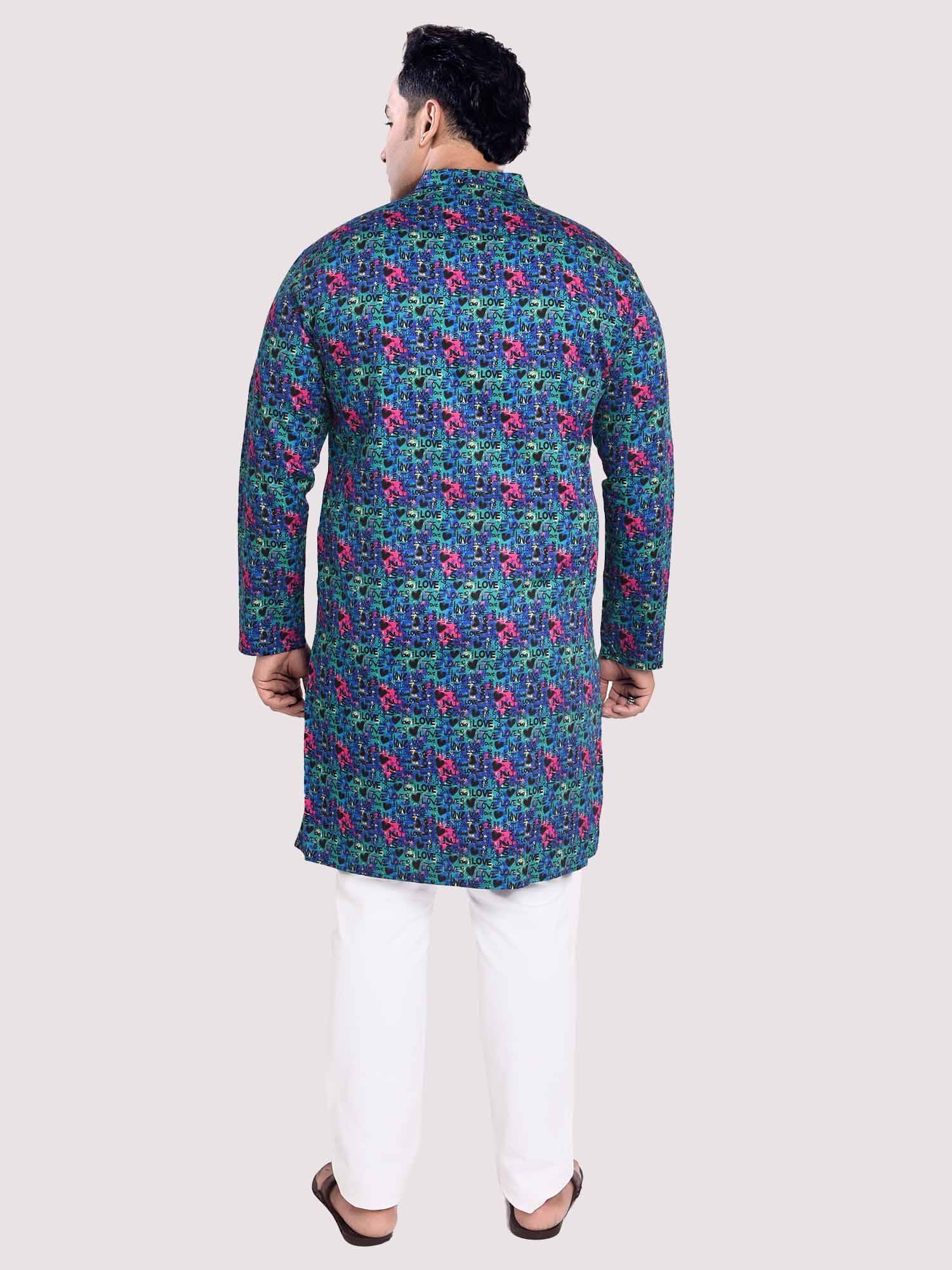 Blus Medey Digital Printed Kurta Men's Plus Size - Guniaa Fashions