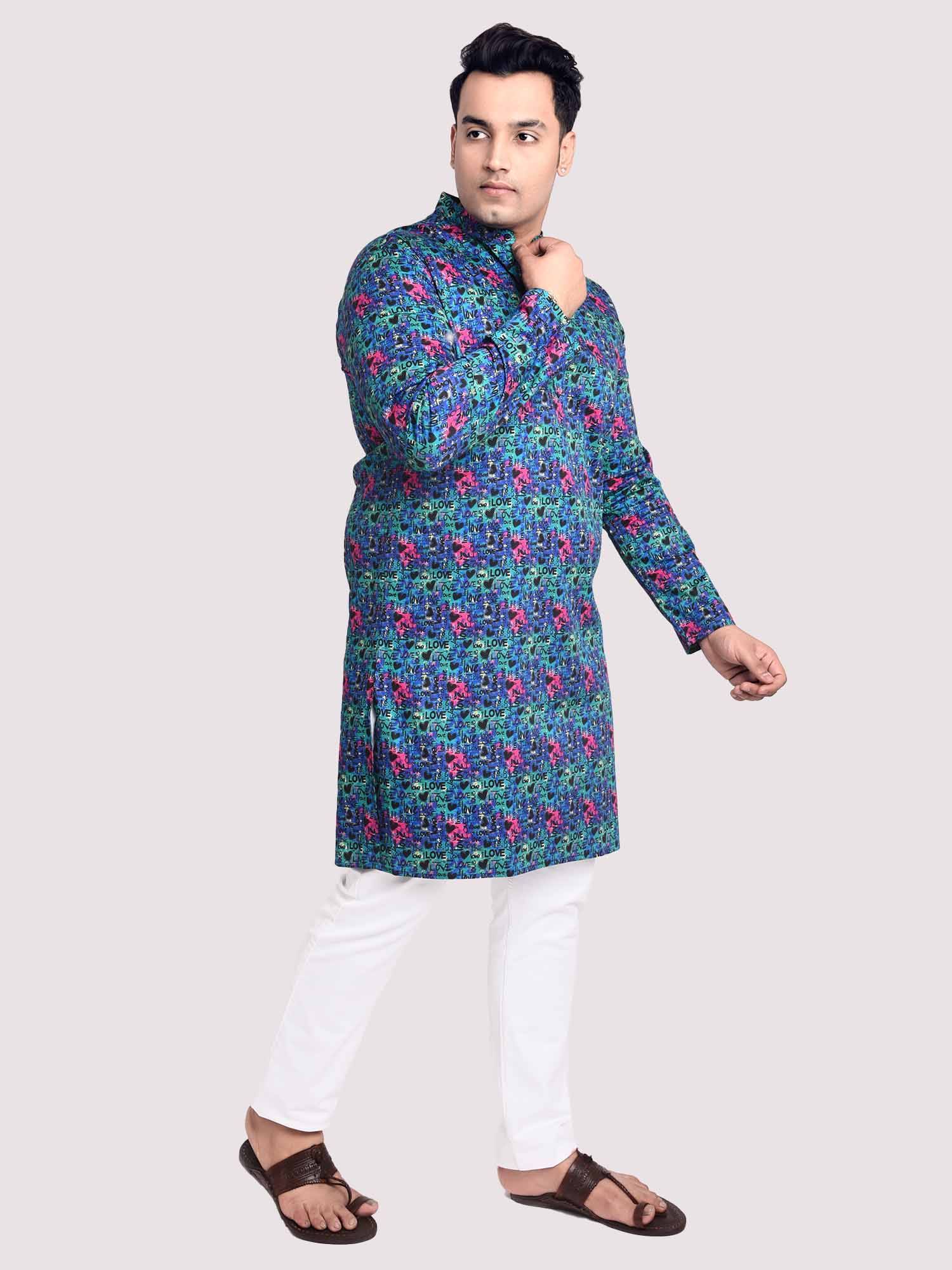 Blus Medey Digital Printed Kurta Men's Plus Size - Guniaa Fashions