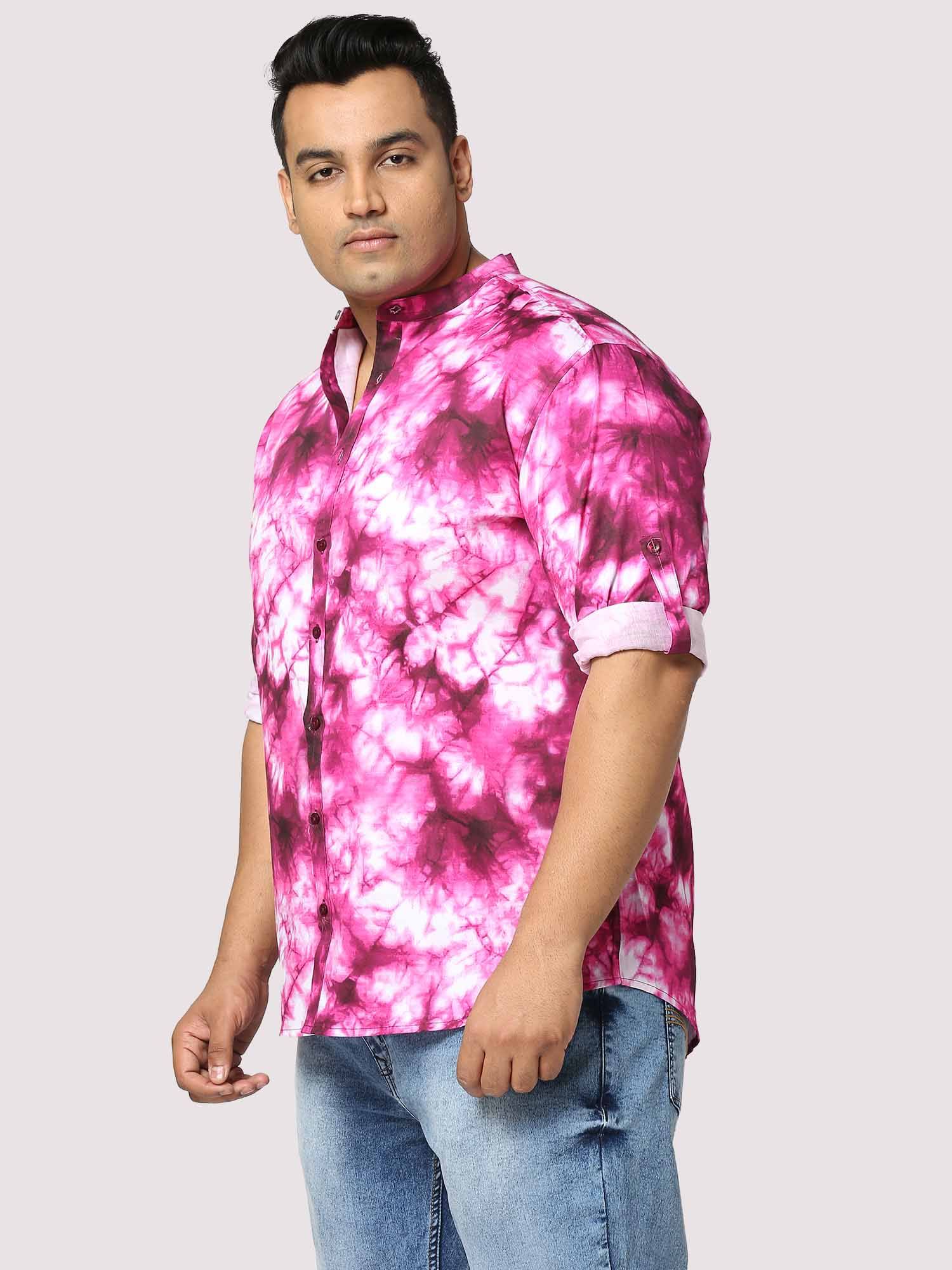 Candy Digital Printed Chinese Collar Men's Plus Size Full Shirt - Guniaa Fashions