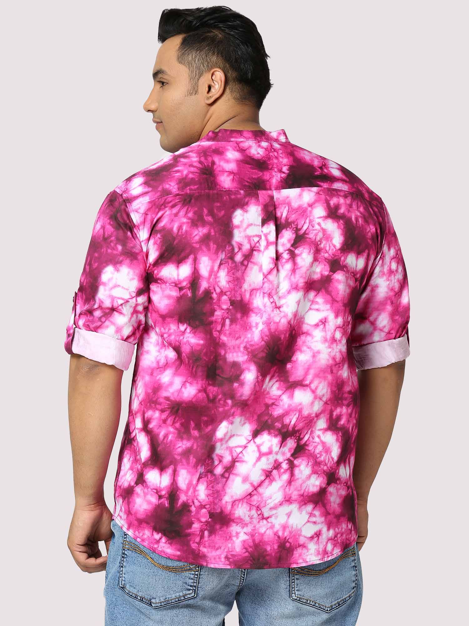 Candy Digital Printed Chinese Collar Men's Plus Size Full Shirt - Guniaa Fashions