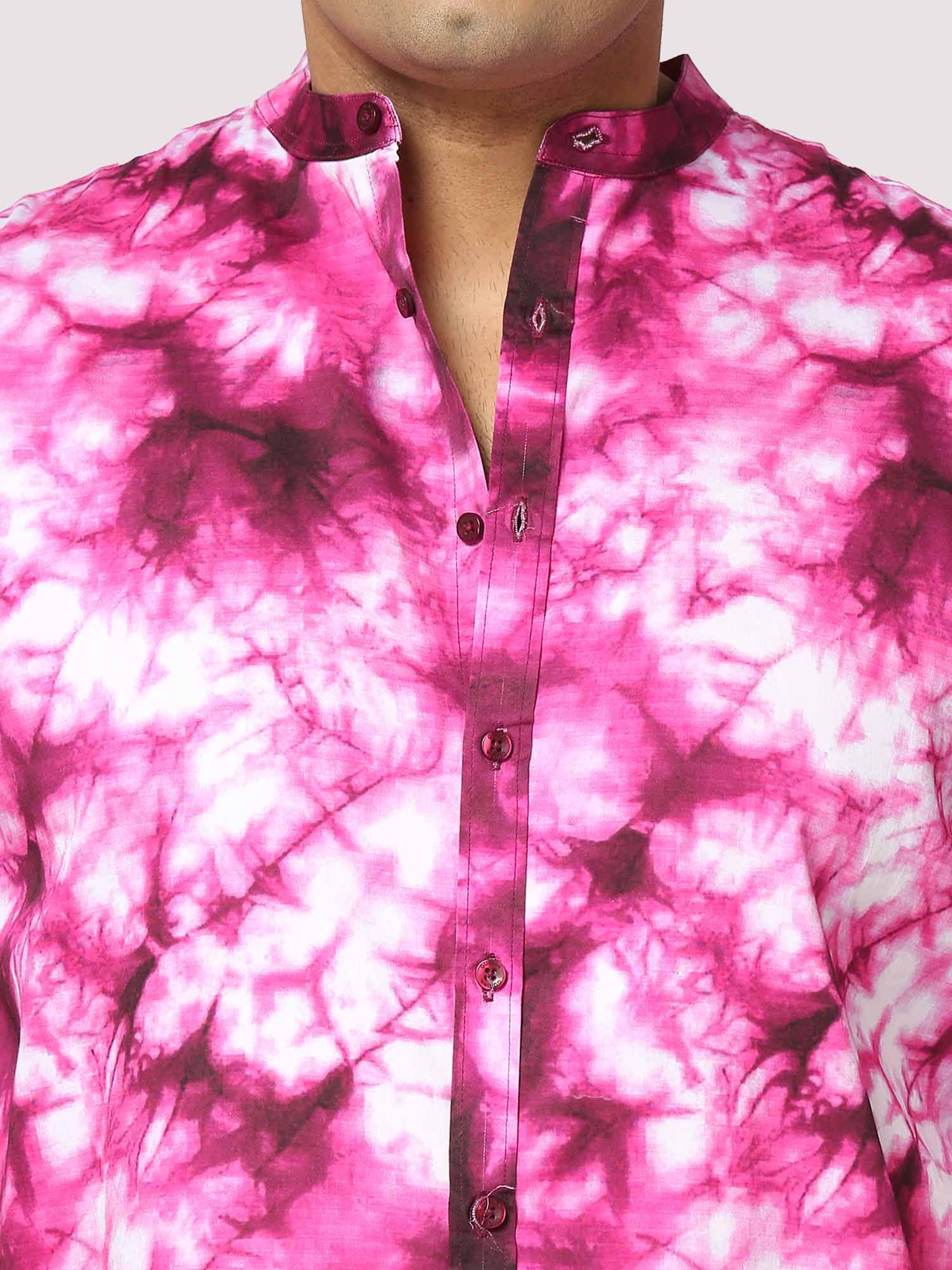 Candy Digital Printed Chinese Collar Men's Plus Size Full Shirt - Guniaa Fashions