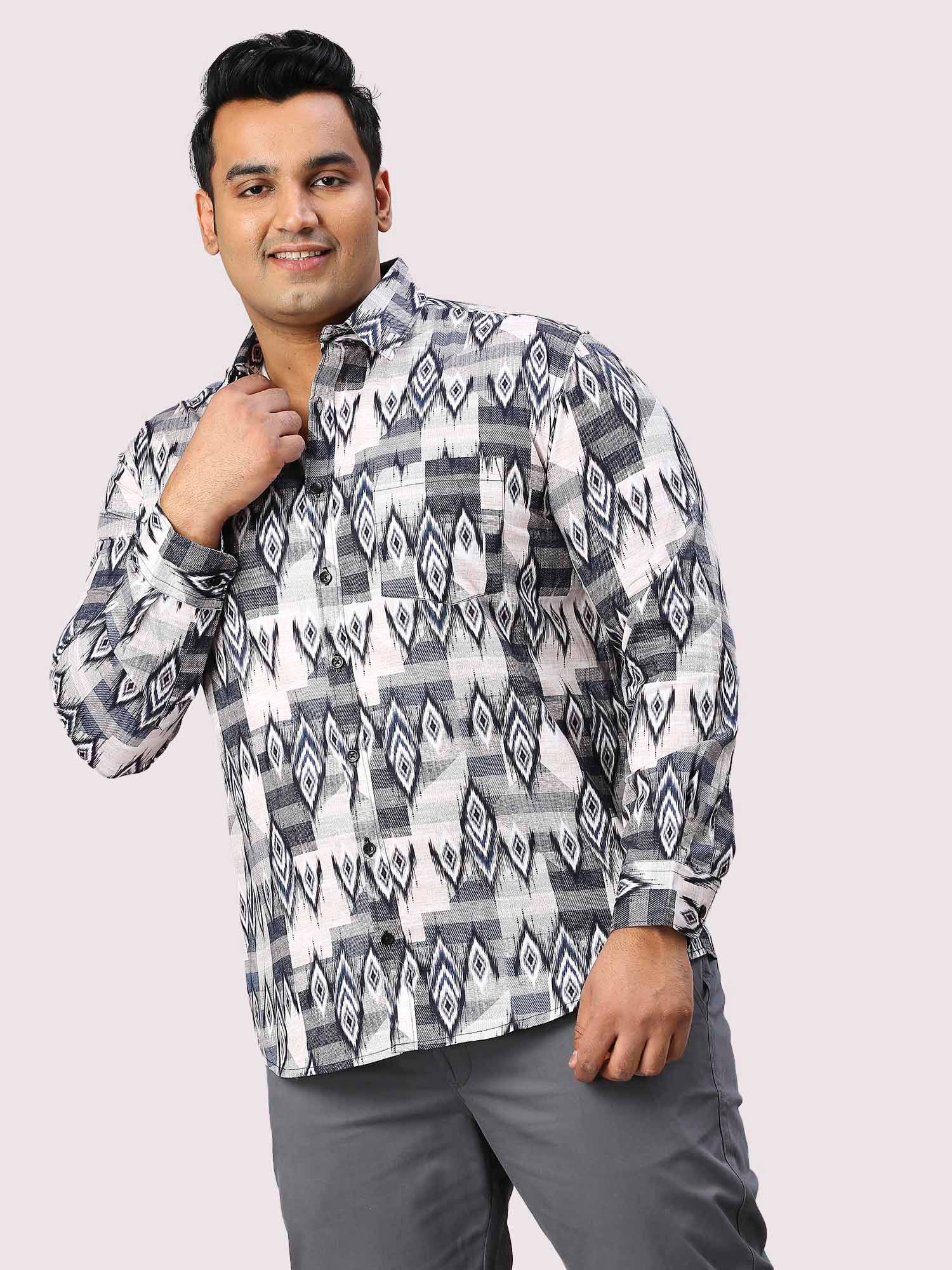 Comet Digital Printed Shirt Full Sleeve Men's Plus Size - Guniaa Fashions